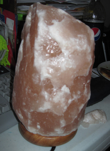 WBM Salt Lamp - USB Himalayan Salt Lamp with Touch Dimmer Control, Natural Pink Crystal, 5-7 lbs, Wooden Base, LED Bulb, Room Decor, Home Decor, Relaxation, Ambiance, Gift customer photo 1