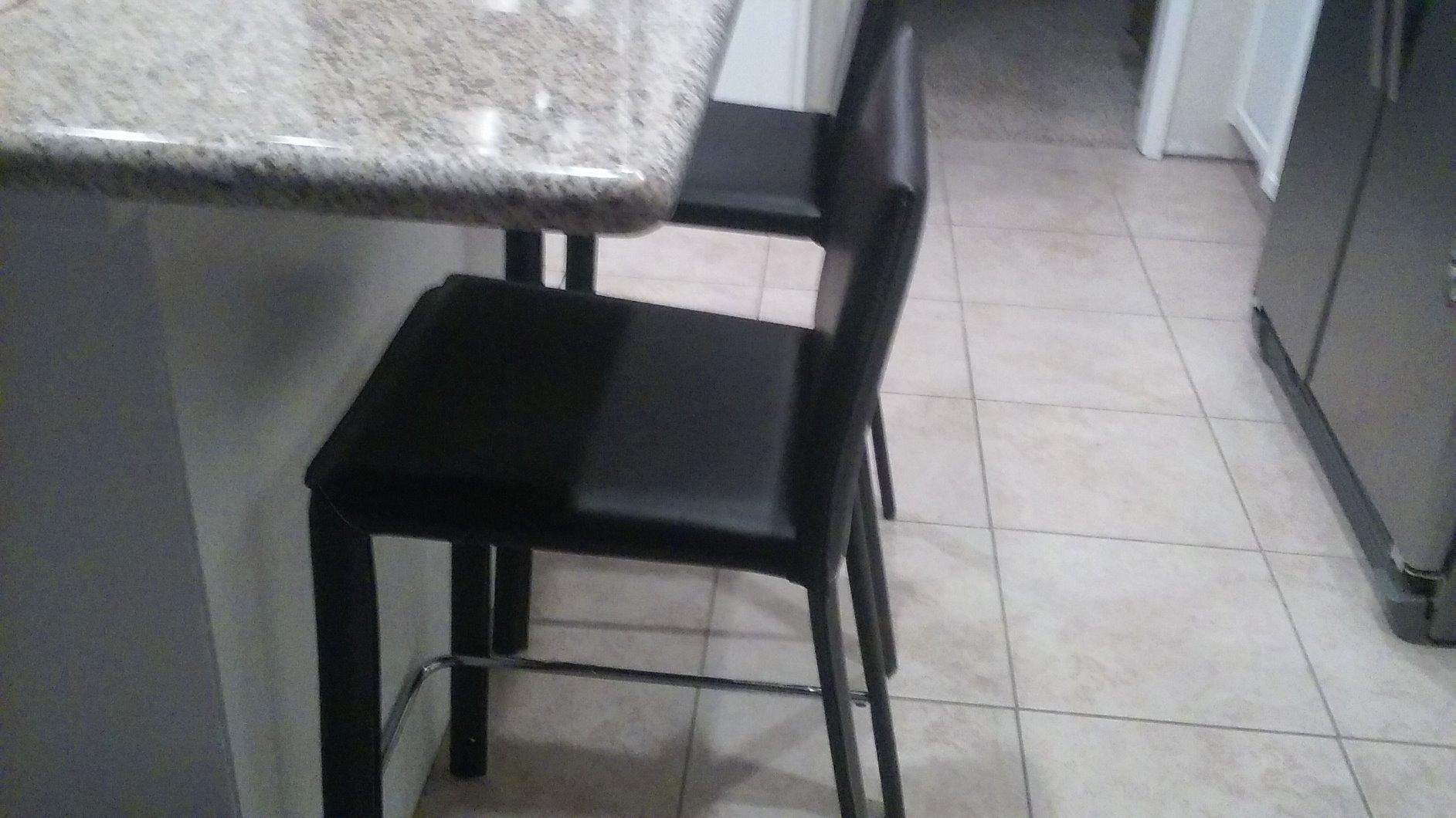 Elana Leather Counter Stools, Black, Set of 2 customer photo 2