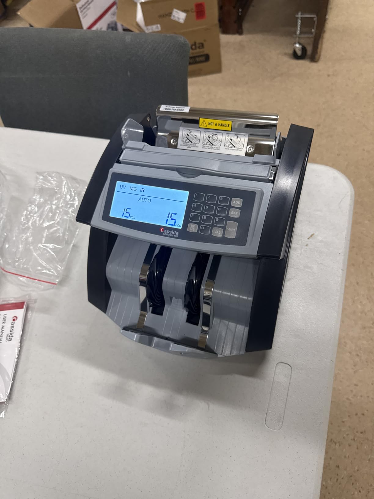 Cassida 6600 UV/MG - USA Business Grade Money Counter with UV/MG/IR Counterfeit Detection - Top Loading Bill Counting Machine w/ValuCount, Add and Batch Modes - Fast Counting Speed 1,400 Notes/Min customer photo 1