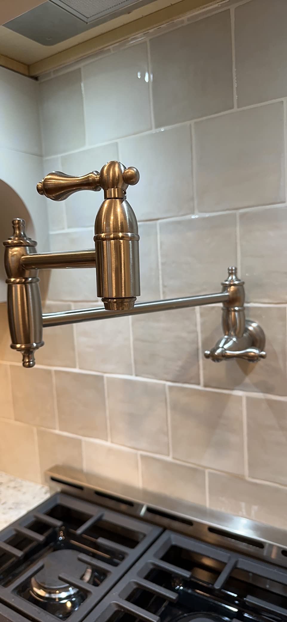 Kingston Brass KS3108AL Restoration Pot Filler, Brushed Nickel, 8-1/8-Inch Spout Height customer photo 2