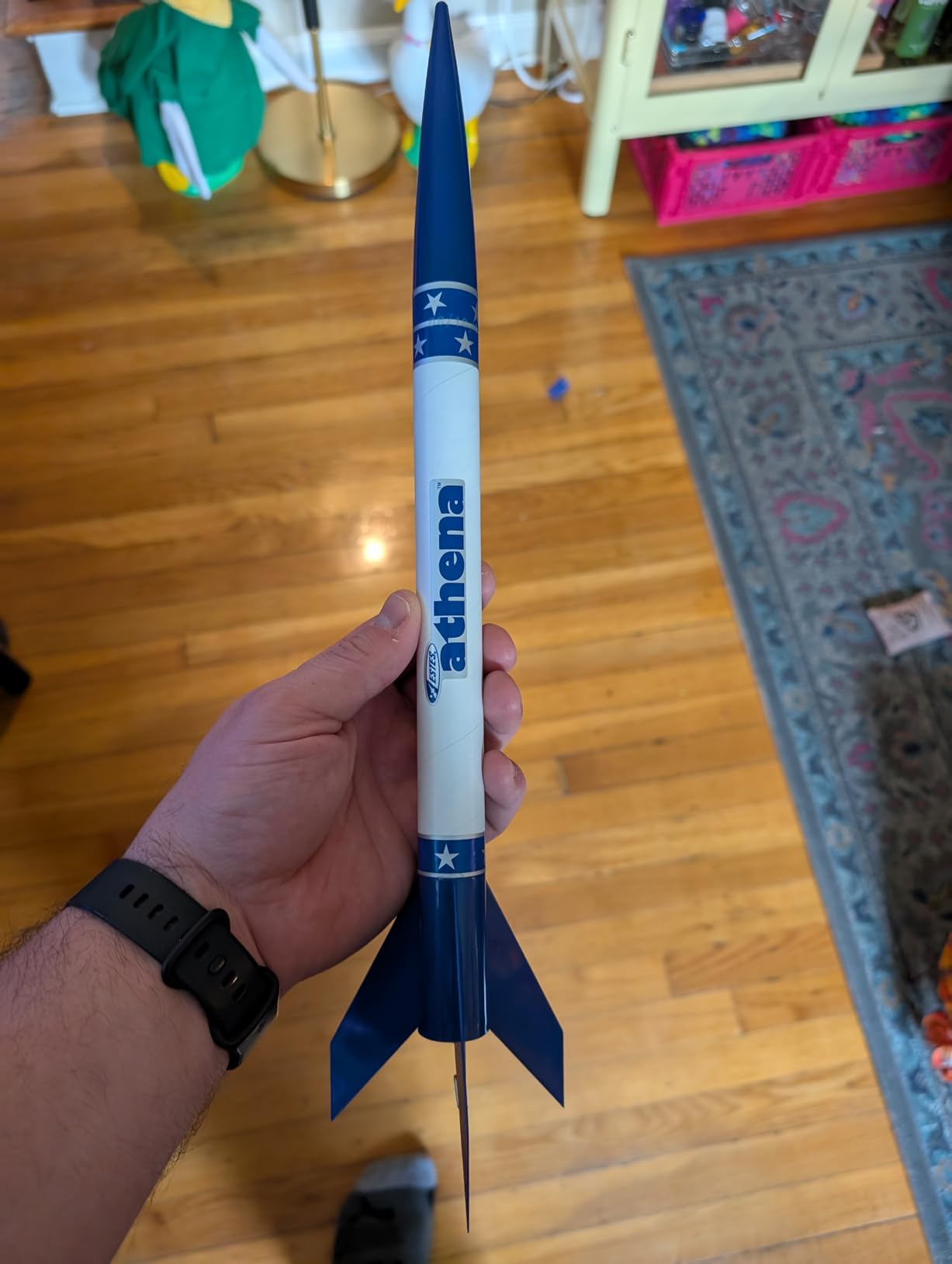 Estes 2452 Athena Rocket-Building Kit, Prebuilt Beginner Flying-Rocket Model Kit for Ages 10+, Blue customer photo 1
