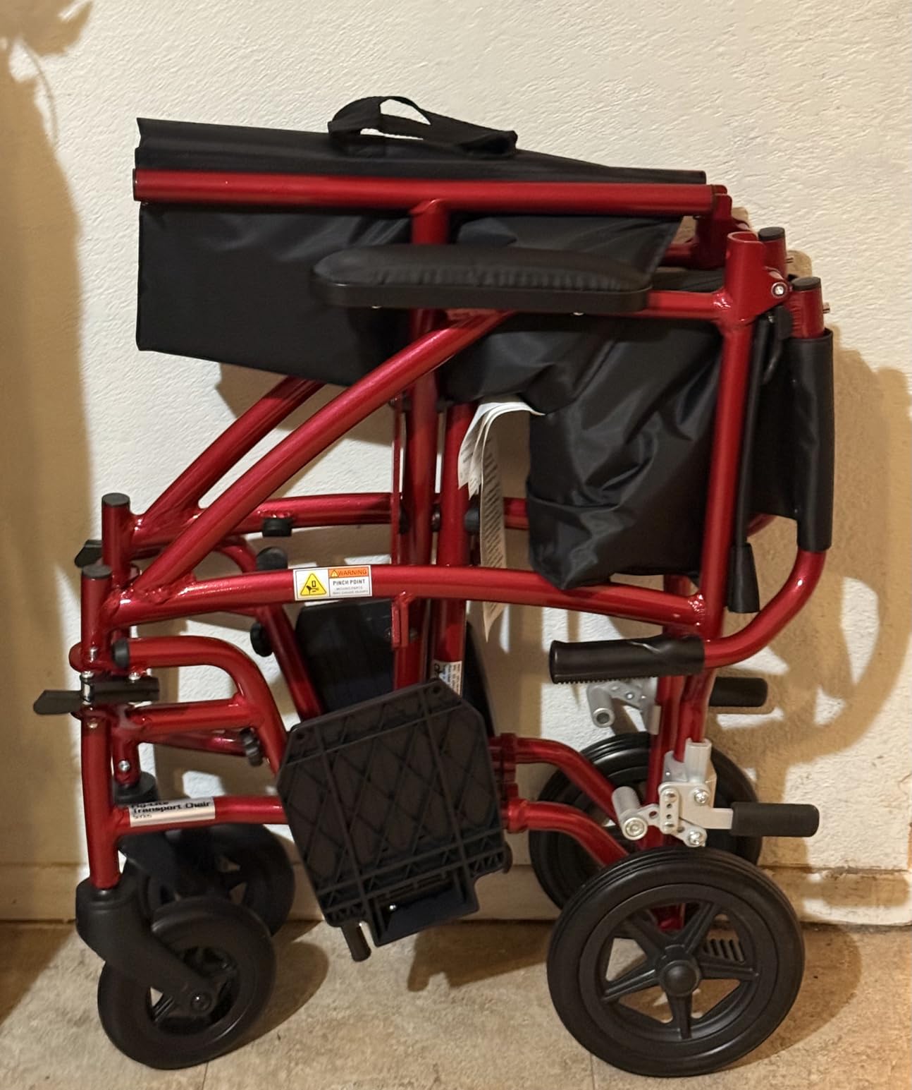 Drive Medical Fly-Lite Lightweight Folding Transport Wheelchair, Black | Folding Transport Wheelchair Offers Swing-Away Footrests for Easy Transfers and Lightweight Portability On the Go customer photo 1