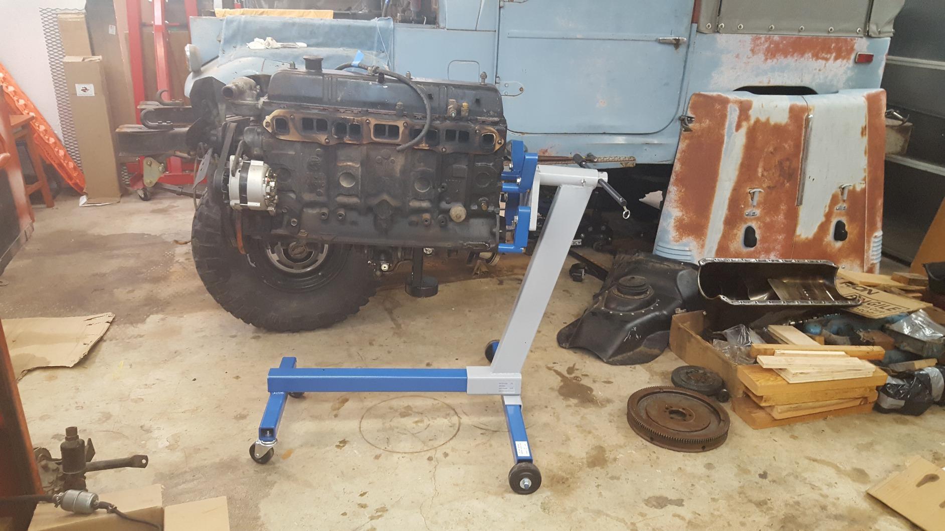 OTC 1726A 1,000 lb. Capacity Engine Stand - 360 Degree Rotation, 8 Lock Positions | Ideal for Passenger Car and Light Truck Engine Rebuilding or Repair; 4 Wheel Design Offers Enhanced Stabililty customer photo 2