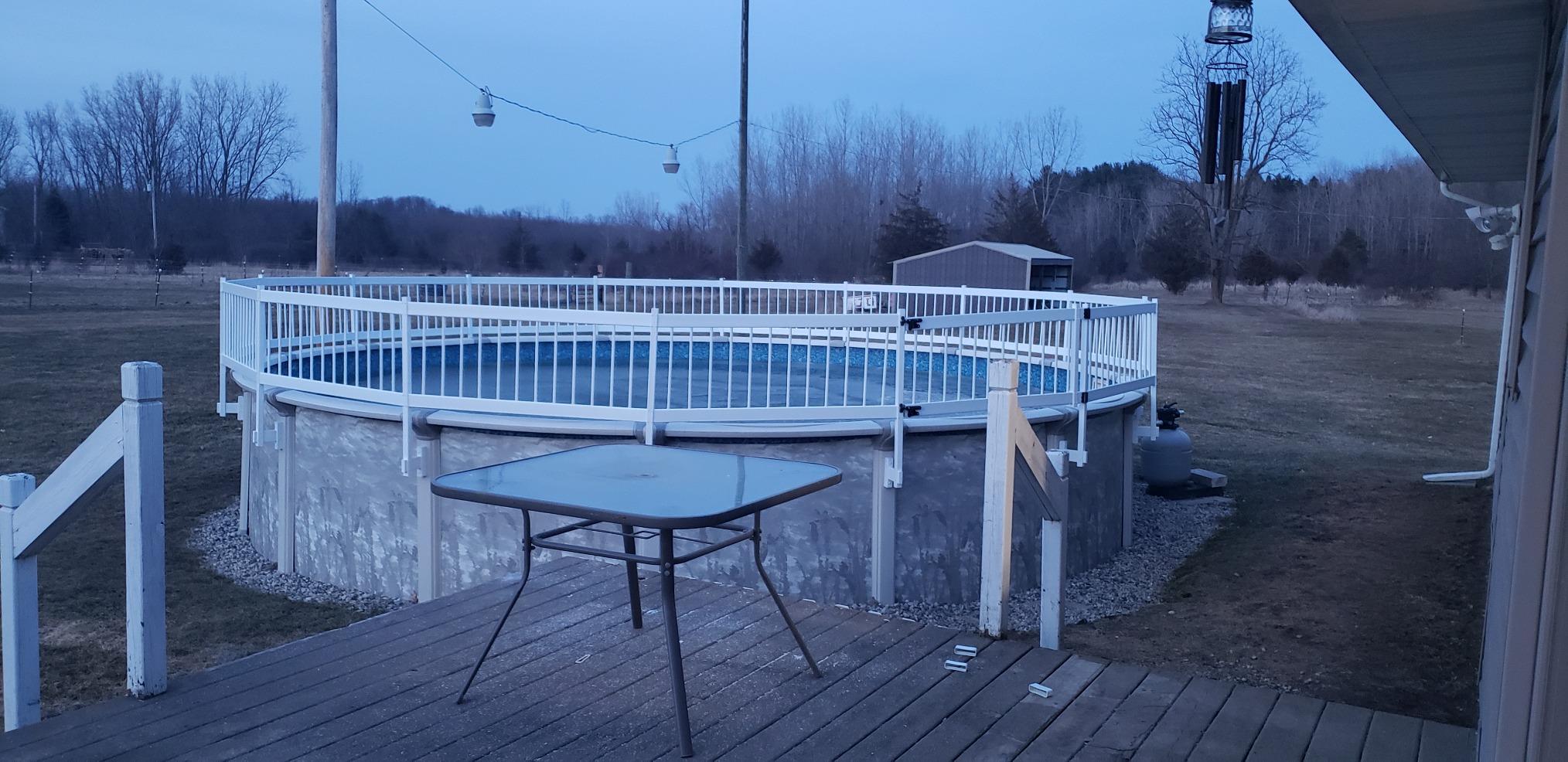 Blue Wave Above Ground Pool Fence Base Kit A, 8 Sections | Base kit with 8 vinyl sections & end posts included, weather-resistant, compatible with round & oval metal frame pools customer photo 1