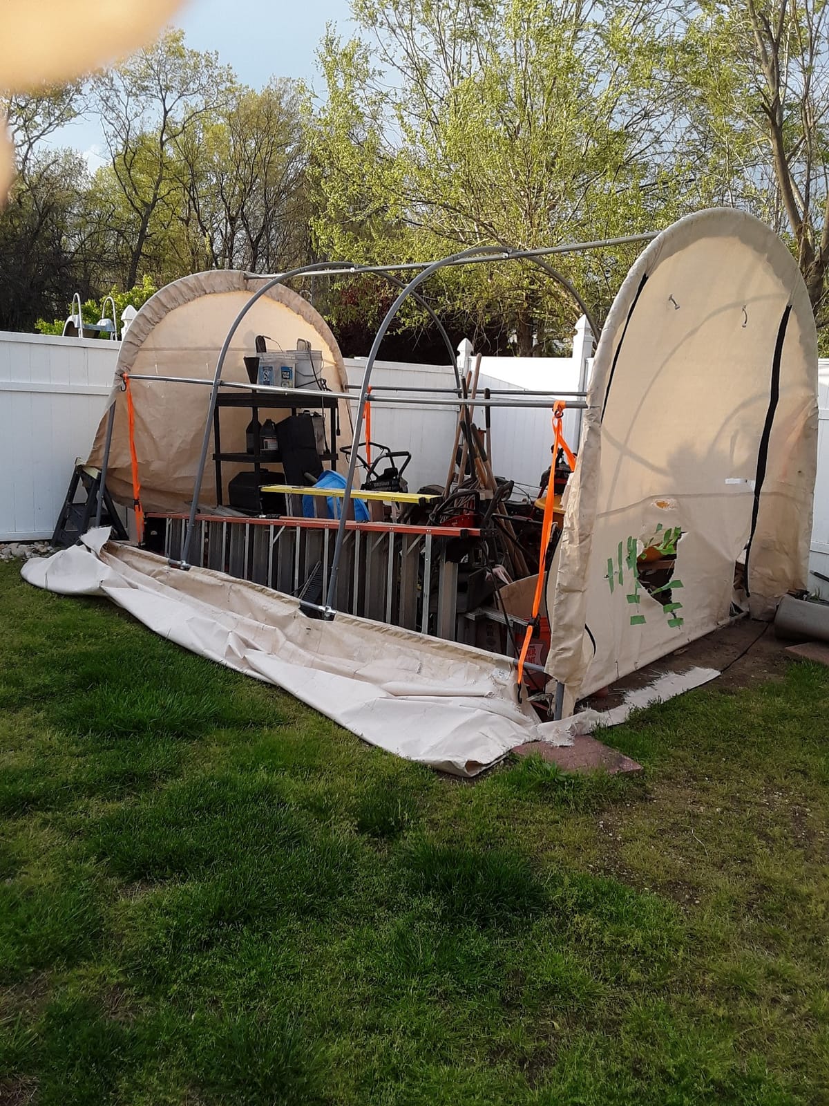 ShelterLogic 10' x 20' x 8' All-Steel Metal Frame Round Style Roof Instant Garage and AutoShelter with Waterproof and UV-Treated Ripstop Cover customer photo 1