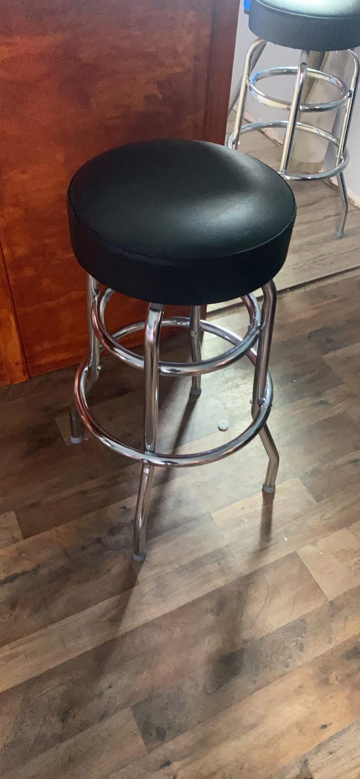Flash Furniture Double Ring Barstool with Padded Seat, Black | Durable Construction, Commercial Use customer photo 1