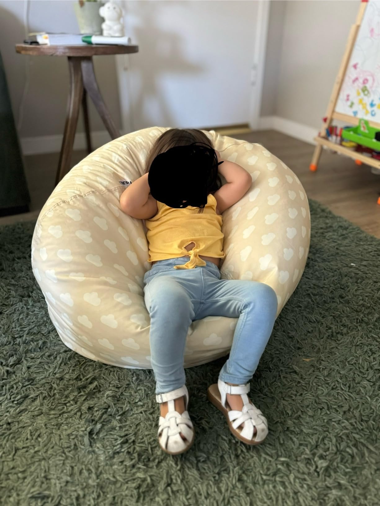 Big Joe Classic Bean Bag Chair for Kids Bedroom and Reading Nook, Easy-Clean Red, Durable Nylon Polyester Blend, 2 feet Refillable customer photo 2