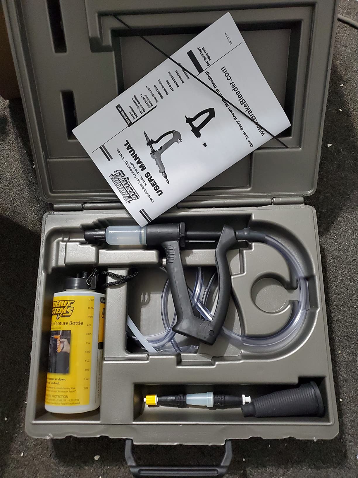 Phoenix Systems V-12 Medium Duty Brake & Clutch Bleeder Kit | Includes Smart Pak Accessories and Molded Case, Rebuildable V-12 Supports Reverse, Vacuum, Pressure and Bench Bleeding customer photo 2
