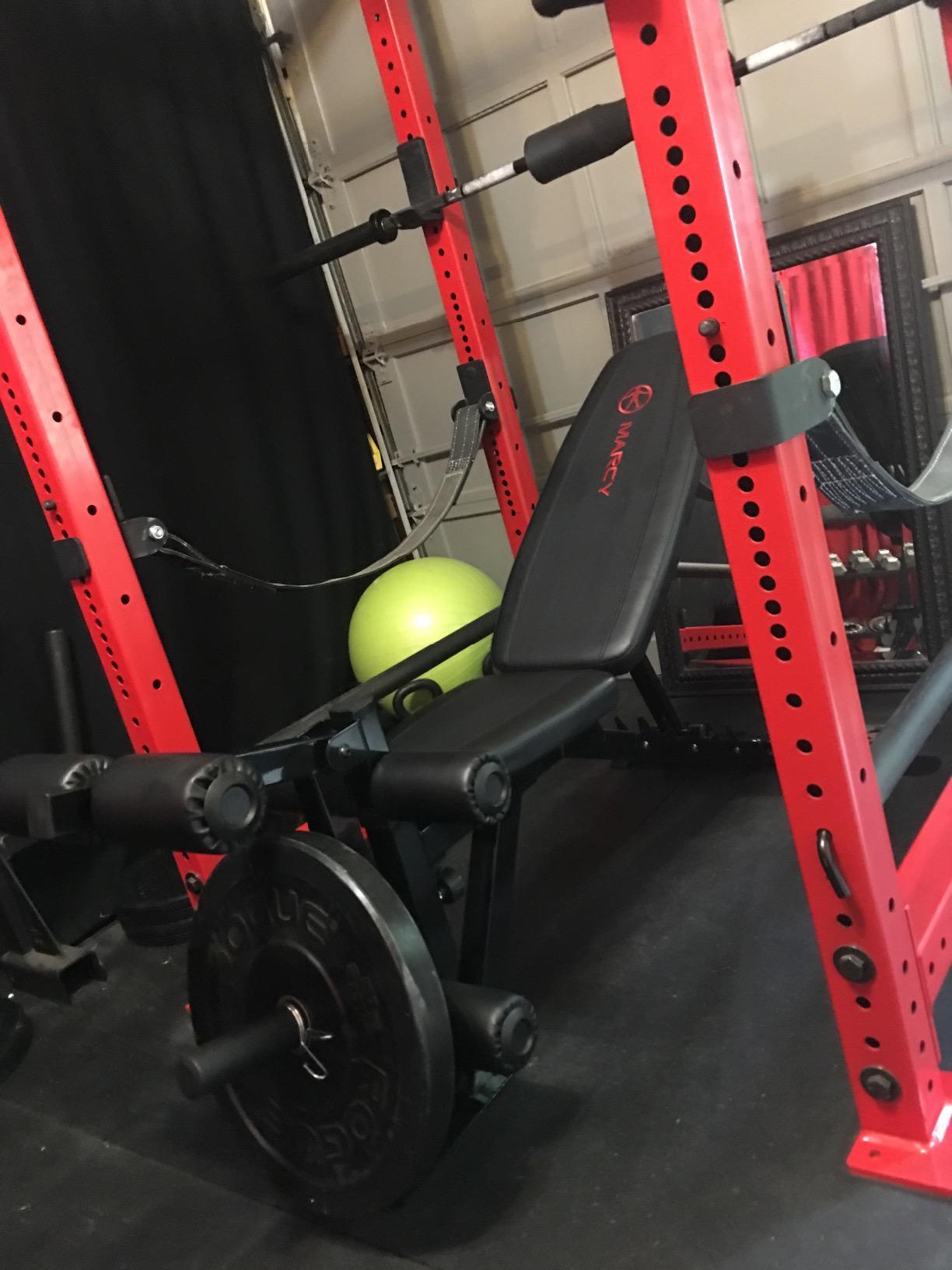 Marcy Adjustable 6 Position Utility Bench with Leg Developer and High Density Foam Padding SB-350,dark gray customer photo 2