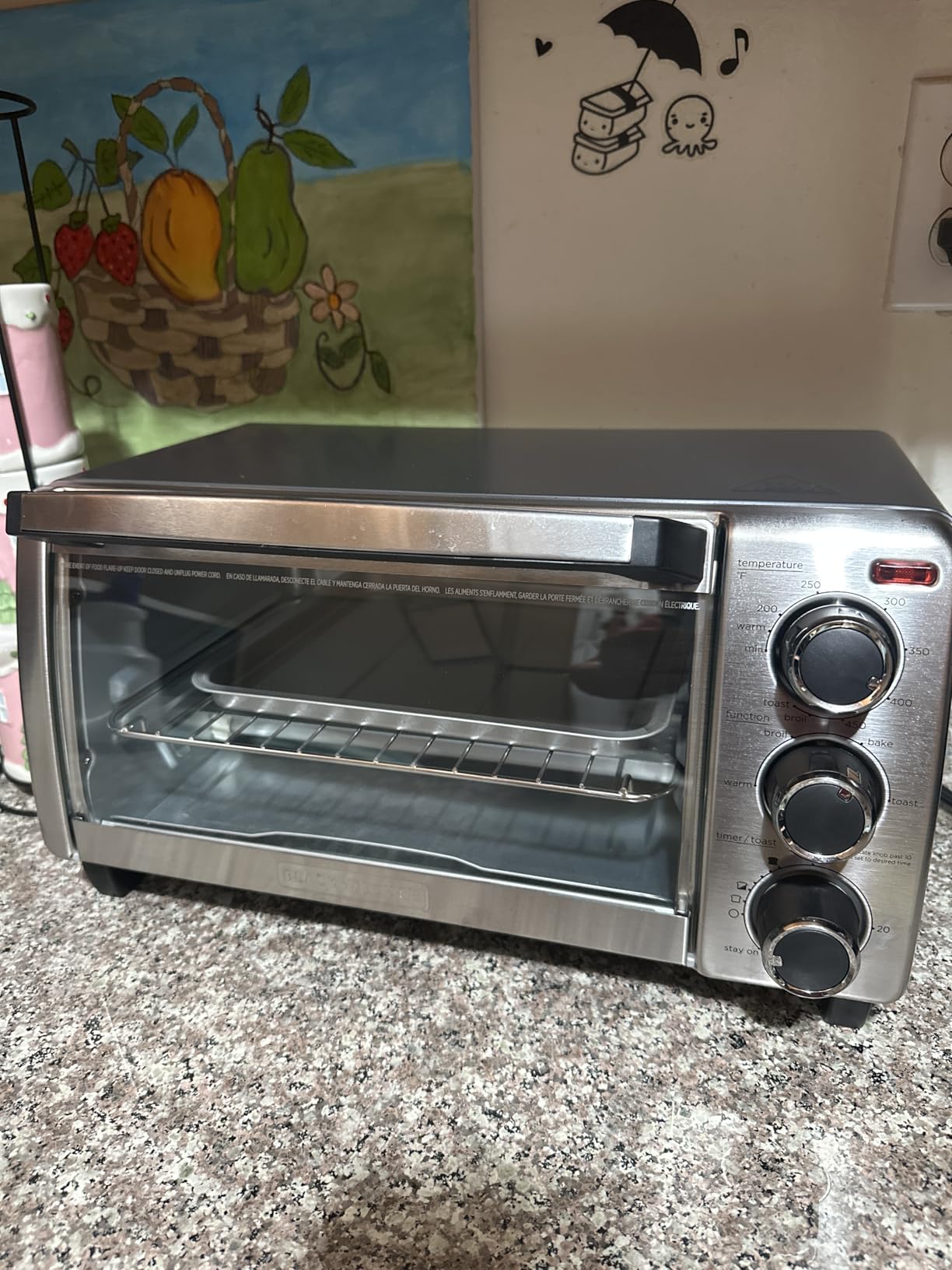 BLACK+DECKER TO1313SBD Toaster Oven, 15.47 Inch, Silver | Compact convection oven fits a 9-inch pizza with timer, stay-on function and removable crumb tray. customer photo 2
