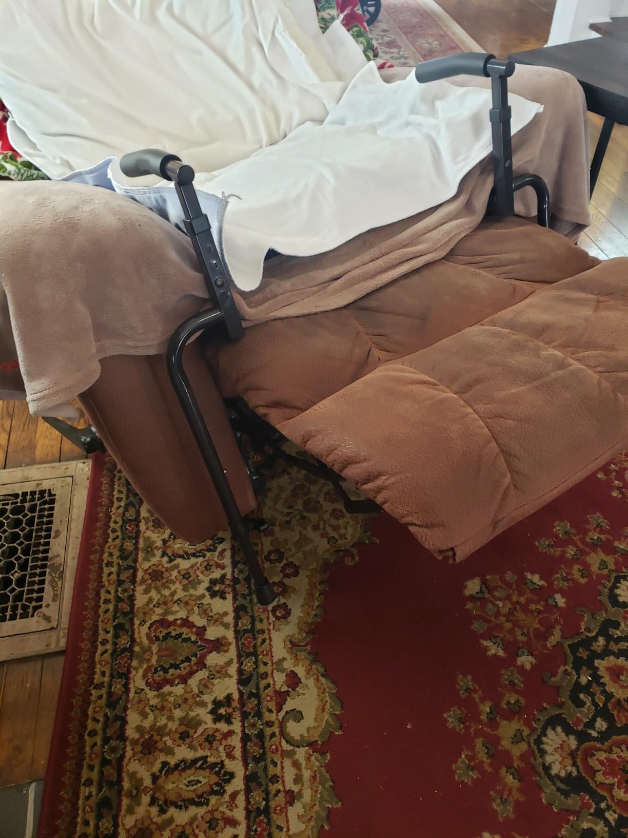 Able Life Universal Stand Assist with Legs, Chair Lift-Assist for Elderly, Grab Bar Standing Aid for Seniors, Daily Living Mobility Aid, Brown customer photo 2