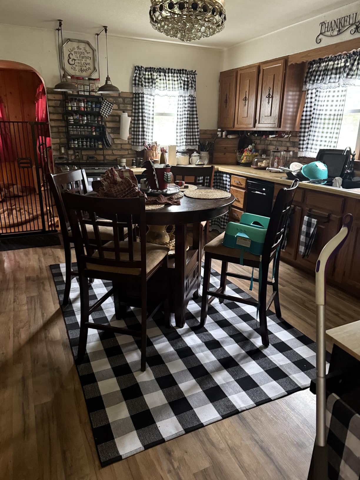 ACHIM Buffalo Check Valance Window Curtains - 58 Inch Width, 14 Inch Length - Black & White Plaid - Light Filtering Farmhouse Country Drapes for Bedroom Living & Dining Room Home Decor customer photo 1