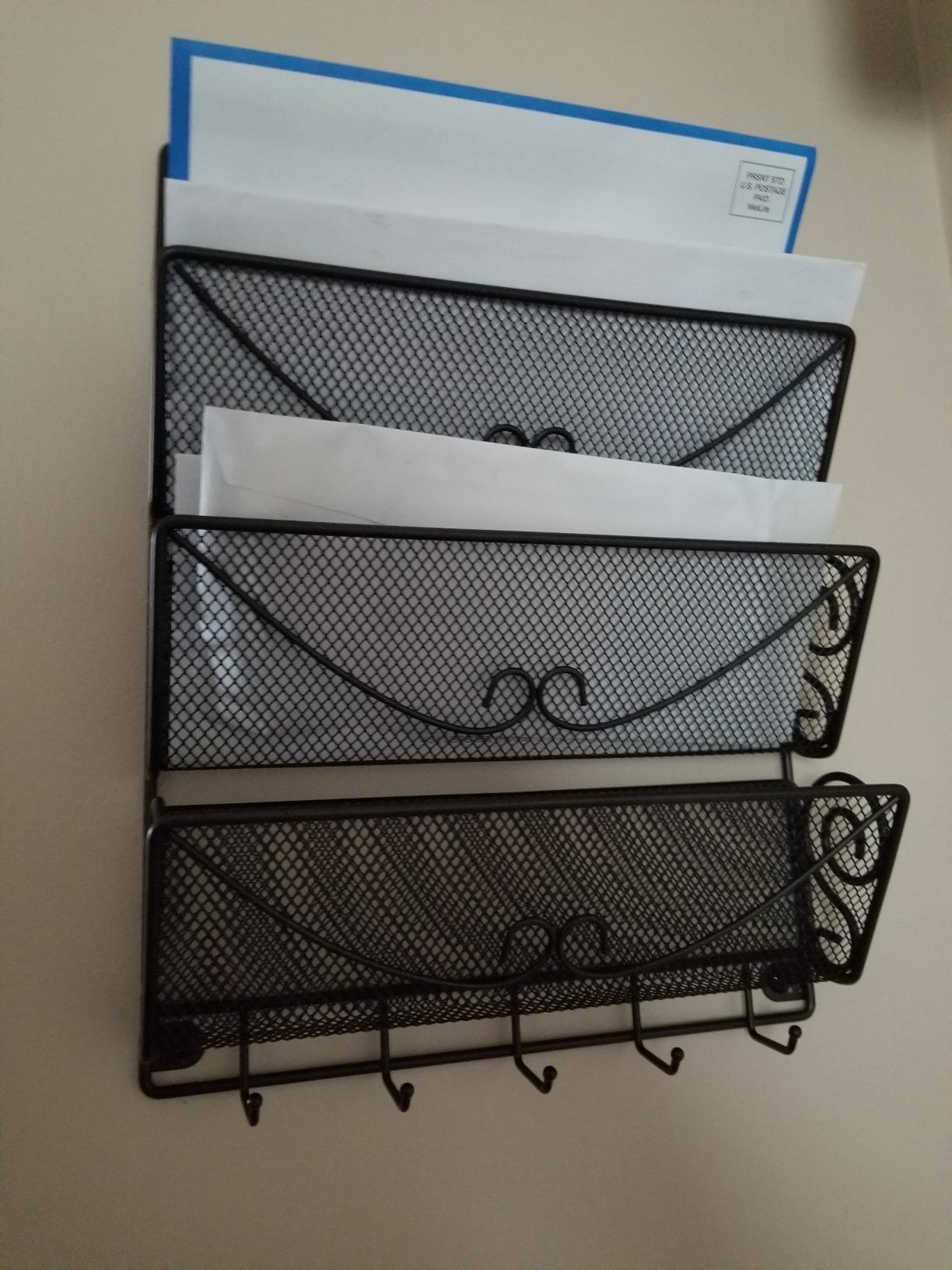 Deco Brothers Wall Mail Organizer with 5 Key Holder, 3 Tier, Bronze customer photo 1