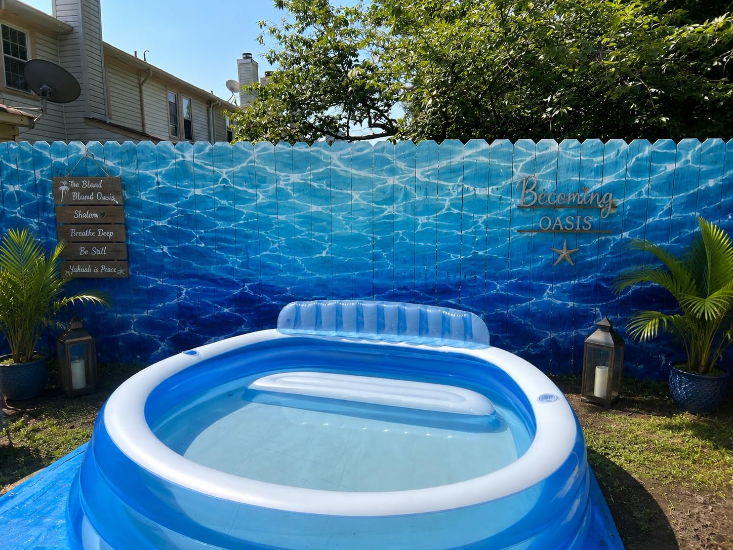 INTEX Round Family Lounge Inflatable Swimming Pool for Kids and Adults | 57190EP - Outdoor Backyard Swim Center with Built-In Bench & Drink Holders, 90in x 86in x 31in customer photo 1