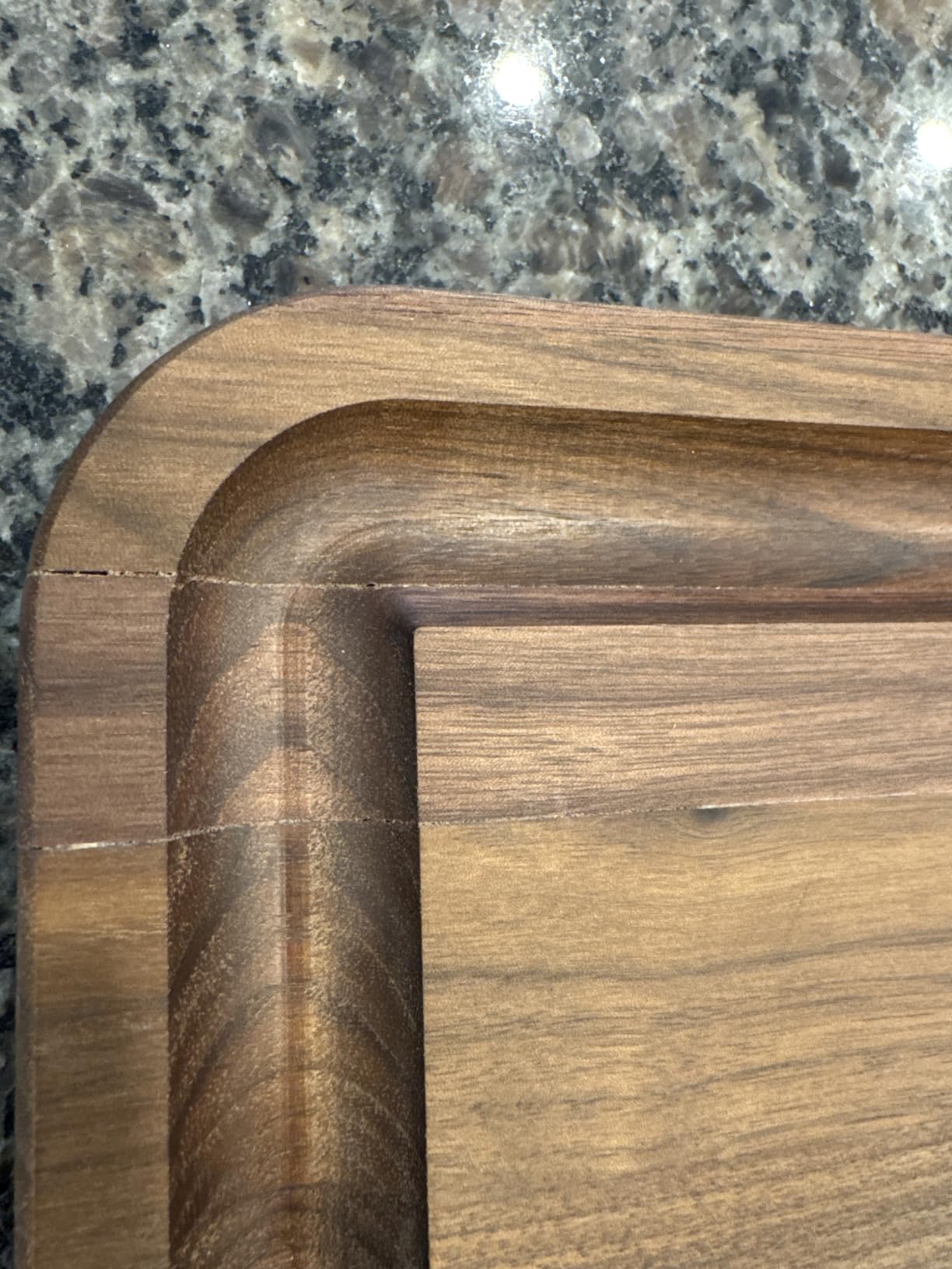 Made in USA Black Walnut Wood Cutting Board by Virginia Boys Kitchens - Butcher Block Wooden Carving Board with Juice Well made from Sustainable Hardwood (17x11) customer photo 1