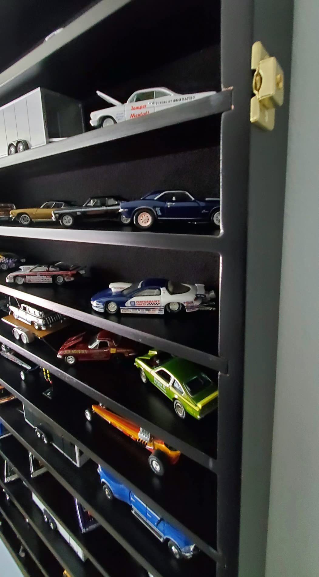 Toy Cars Wheels Matchbox Model Diecast Display Case Cabinet Also fit N Scale Model Trains UV Protection 1/64-1/43 Scale High Transparency Hot Design (Black Finish) customer photo 2