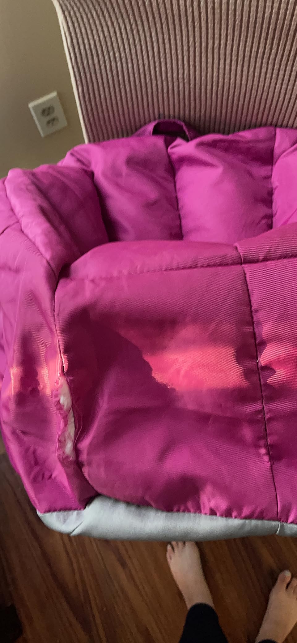 Big Joe Milano Child-Sized Bean Bag Chair for Kids Bedroom and Reading Nook, Pink Passion, Durable Easy-Clean Polyester Nylon Blend, Refillable customer photo 1