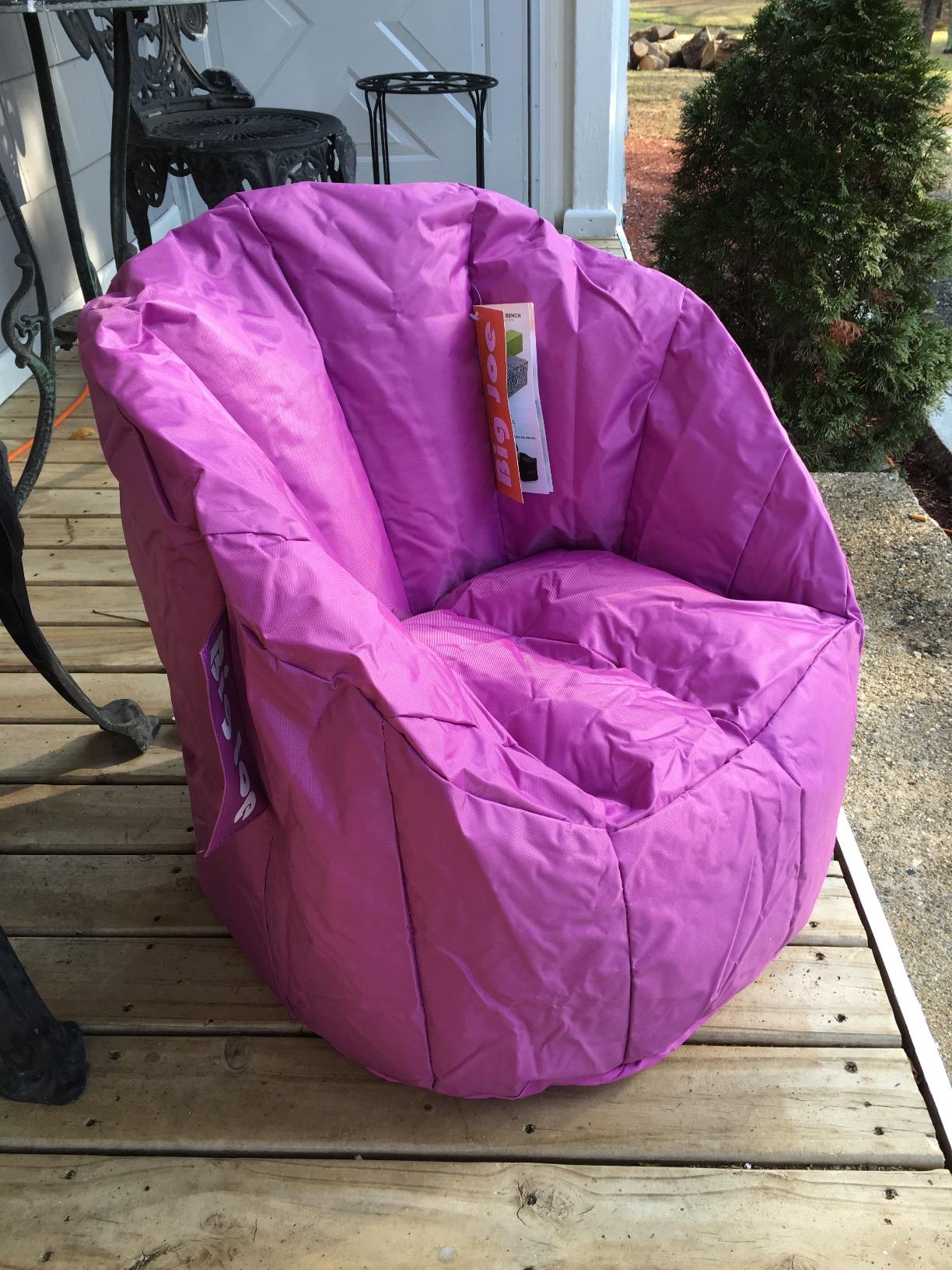 Big Joe Milano Child-Sized Bean Bag Chair for Kids Bedroom and Reading Nook, Pink Passion, Durable Easy-Clean Polyester Nylon Blend, Refillable customer photo 2