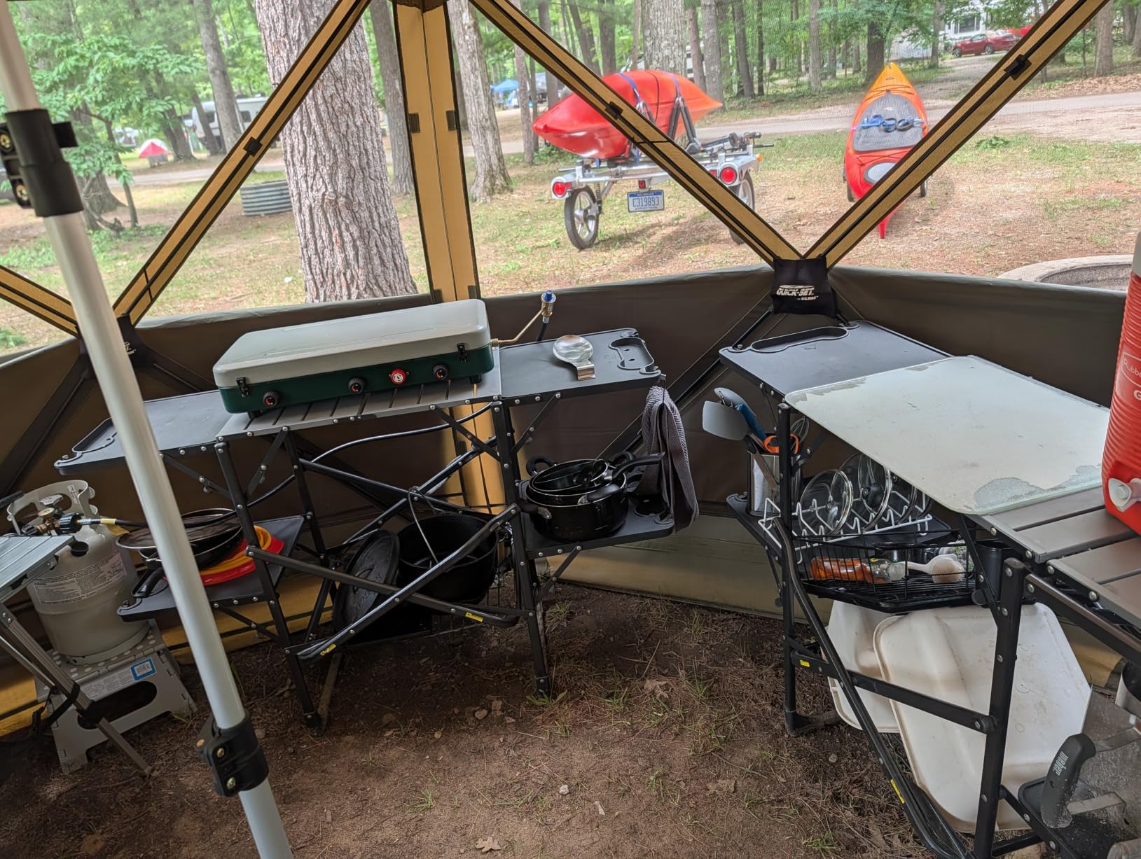 GCI OUTDOOR Slim-Fold Cook Station | Portable Folding Kitchen Table with a Heat Resistant Tabletop, 4 Side Tables & Storage Rack, Perfect for Picnics & Camping Trips customer photo 2