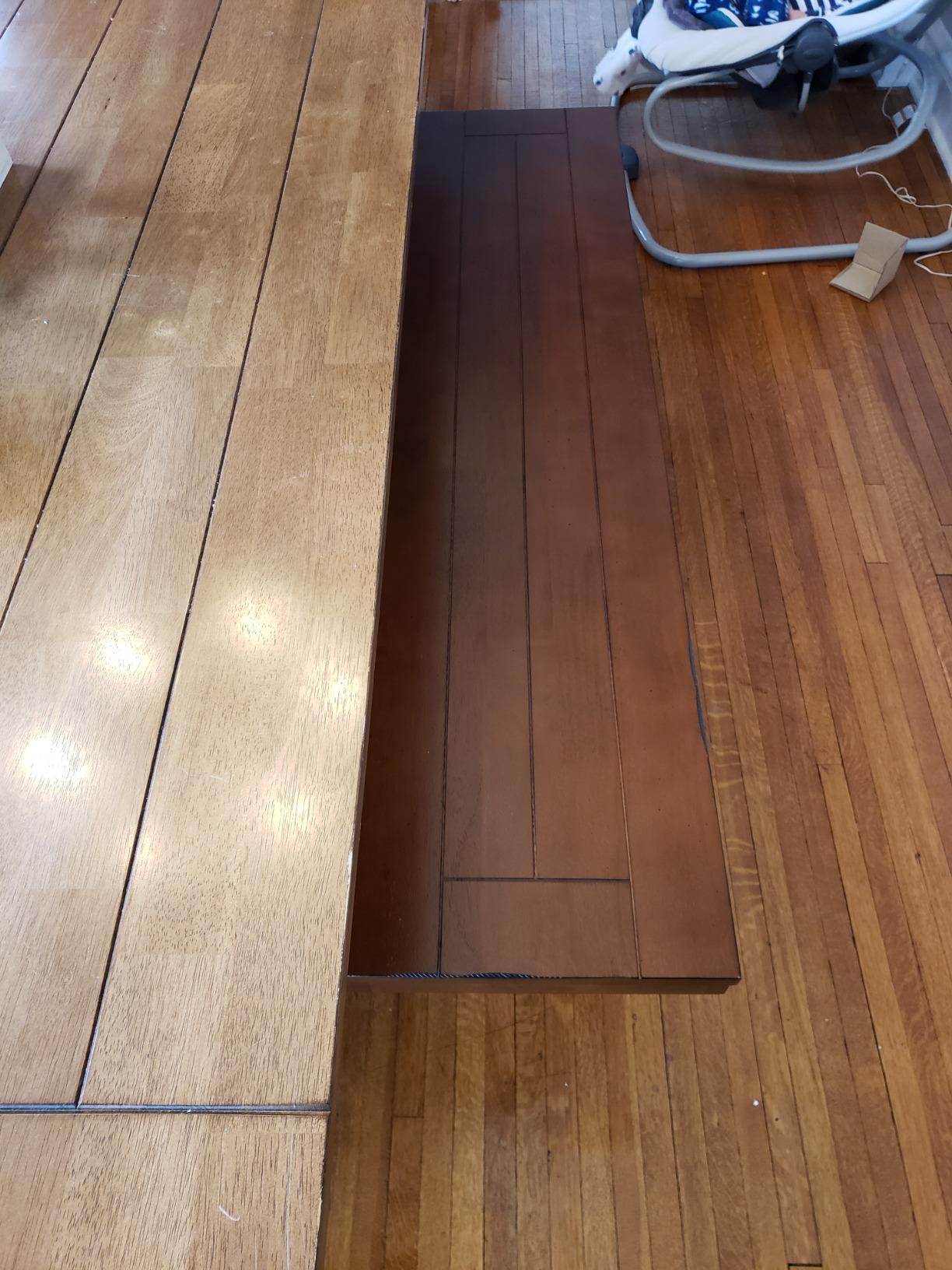 Walker Edison 3 Person Modern Farmhouse Wood Armless Kitchen Dining Bench, 60 Inch, Black customer photo 1
