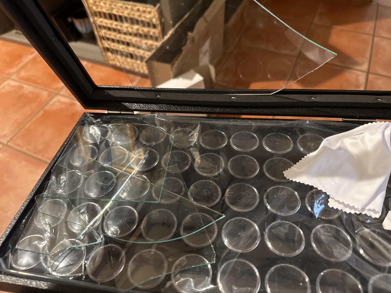 Novel Box Gem Display Case 14.75x8.25x2.1 + Small Size 50 Gems Jars | Fossil Display Case with Lid & Black Tray Foam Liner | Rock Storage Box with Metal Clasp customer photo 2