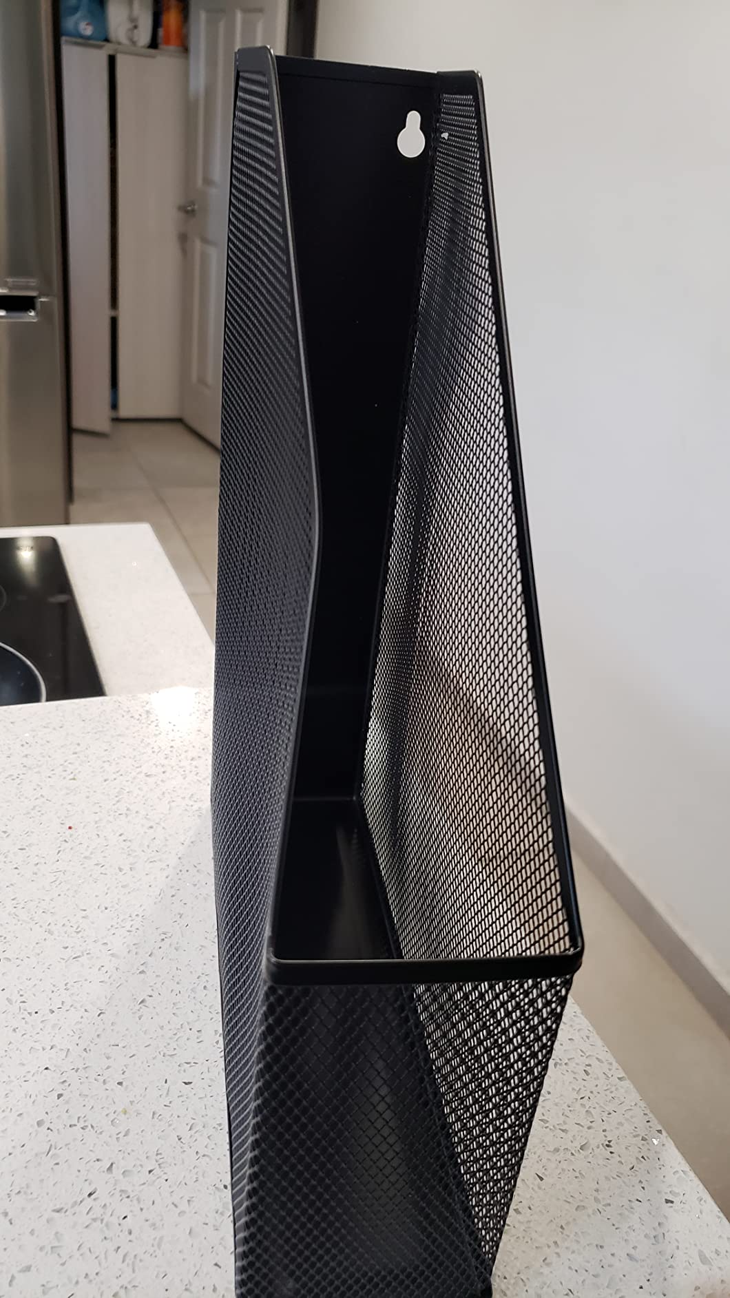 U Brands Magazine File Holder, Desk Organizer, Black Mesh Steel Finish customer photo 1