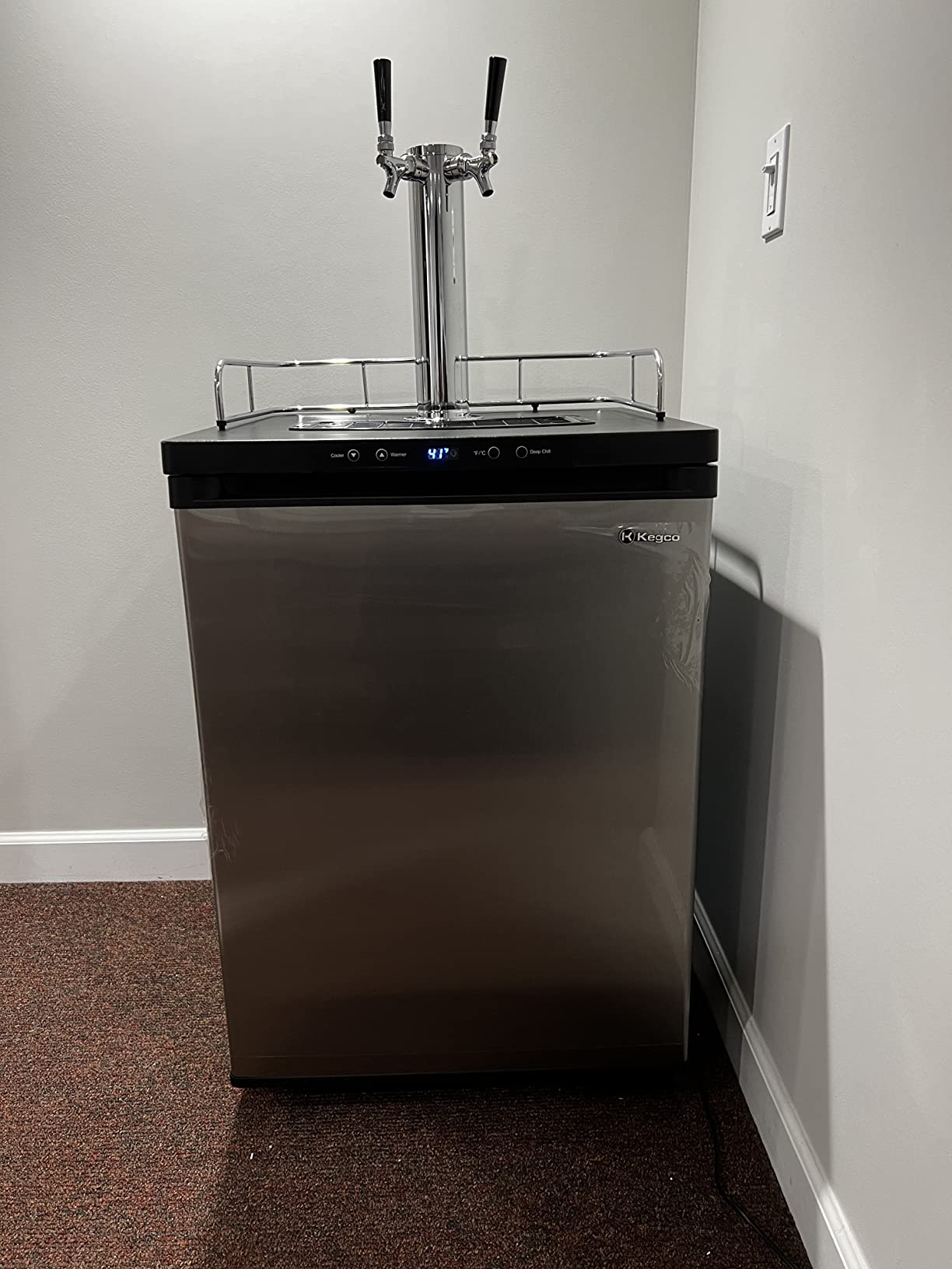 Kegco HBK309S-2 Home Brew Keg Dispenser, Stainless Steel, 2 Tap customer photo 1