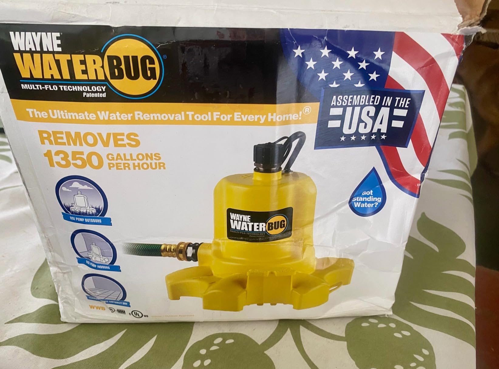 WAYNE WaterBUG Submersible Water Pump for Water Removal | 1/6 HP, 1350 GPH, Utility Pump, High Flow, For Yard Garden Pond Basement Window Wells customer photo 1