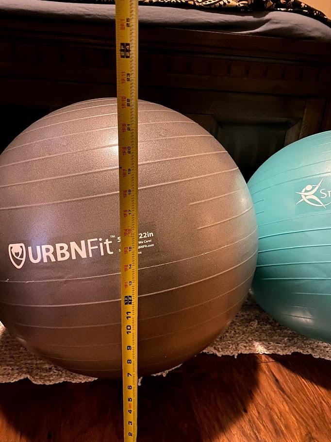 URBNFit Exercise Ball - Yoga Ball for Workout Pregnancy Stability - AntiBurst Swiss Balance Ball w/ Pump - Fitness Ball Chair for Office, Home Gym customer photo 2