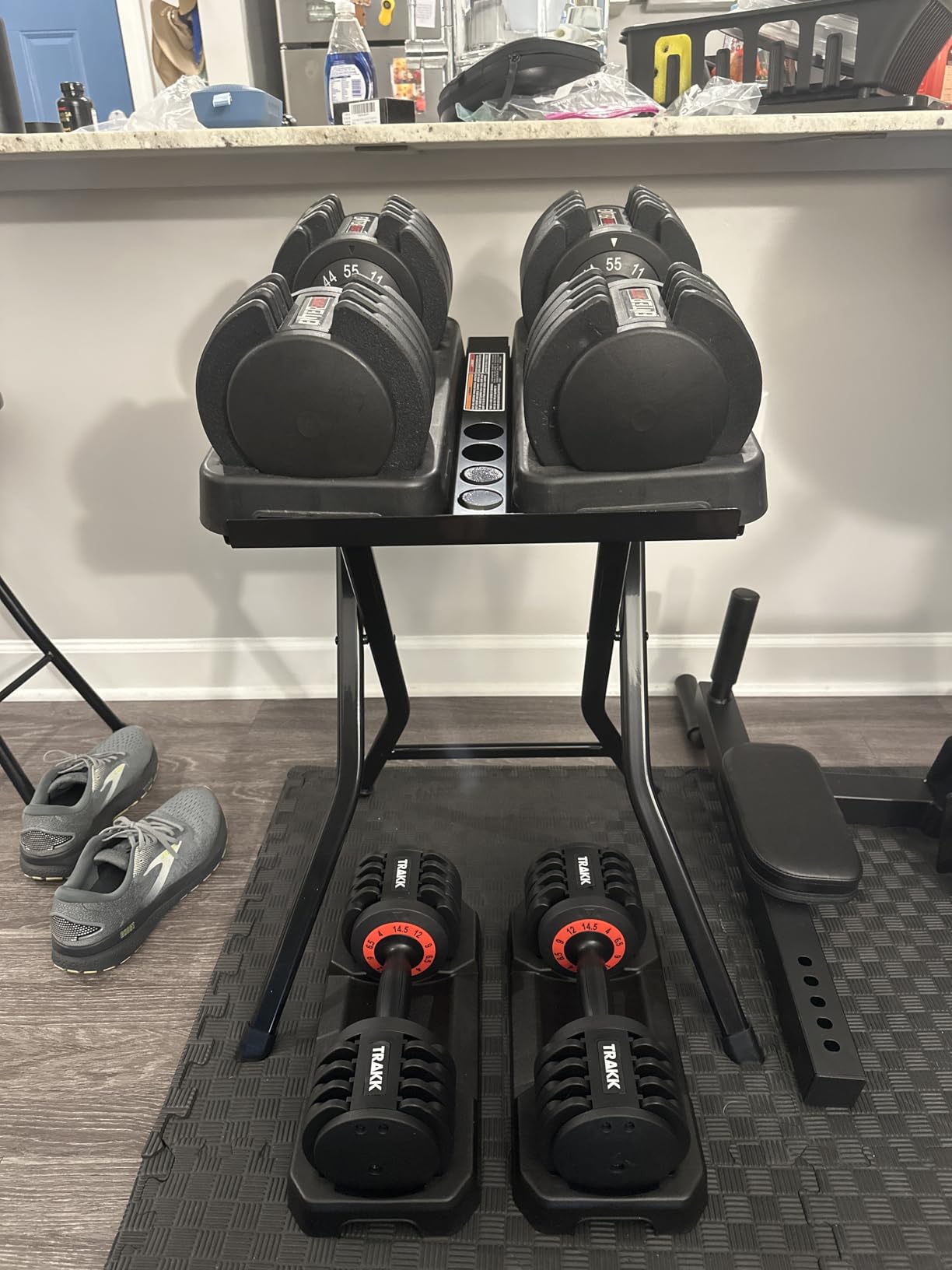 PowerBlock Large Compact Stand | Folds flat for easy storage, effective for quick weight changes during your workout customer photo 1