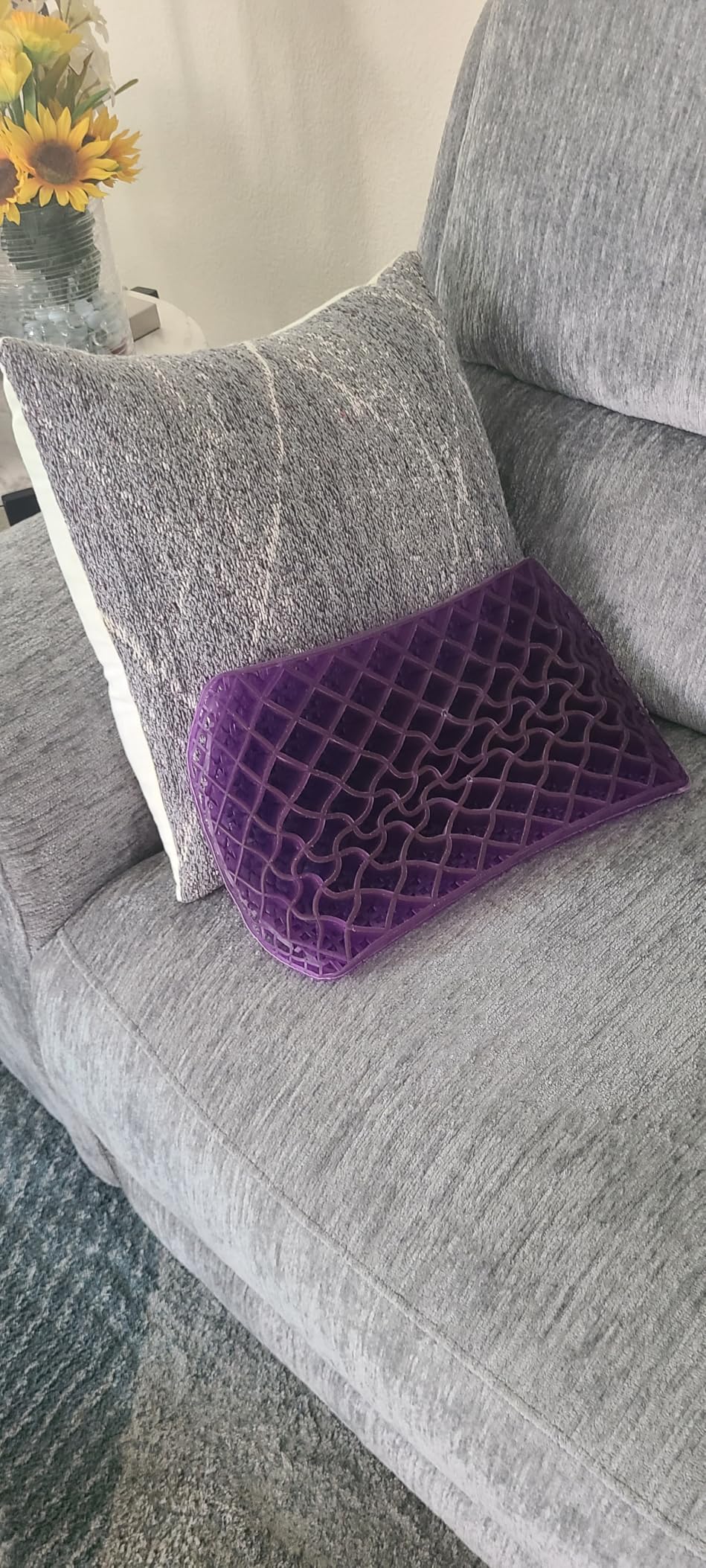 Back Cushion, Lumbar Support Pillow for Office Chair, Car Seat | GelFlex Grid Molded to Your Lower Back, Adjustable Strap - Pressure-Reducing, Temperature-Neutral - Made in USA customer photo 2