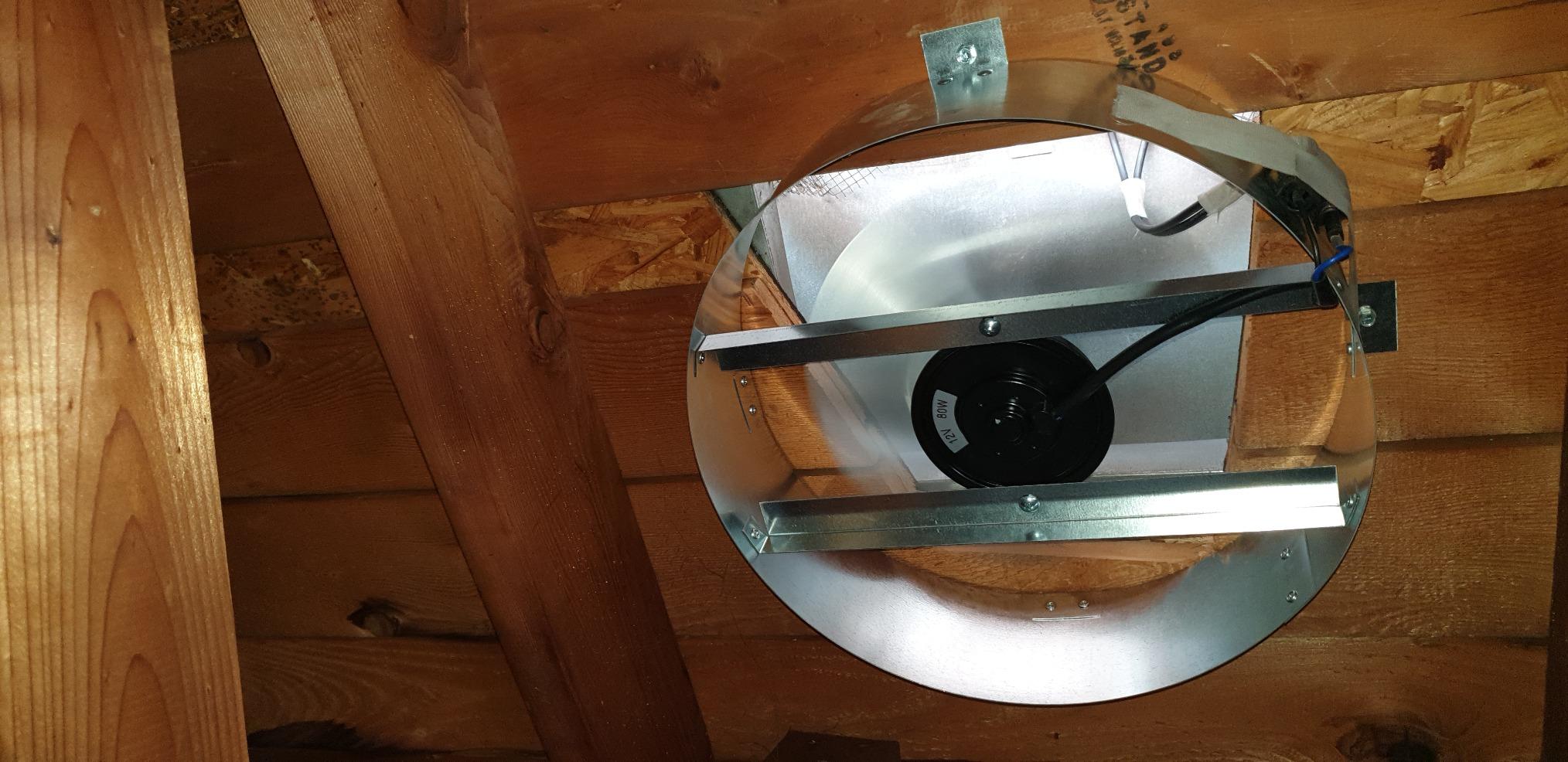 Amtrak Solar 12-Inch 50W Solar Attic Fan with Thermostat, Made in USA - Quiet Gable Vent Fan for Attic, Garage, Shed, Greenhouse - Plug and Play customer photo 1