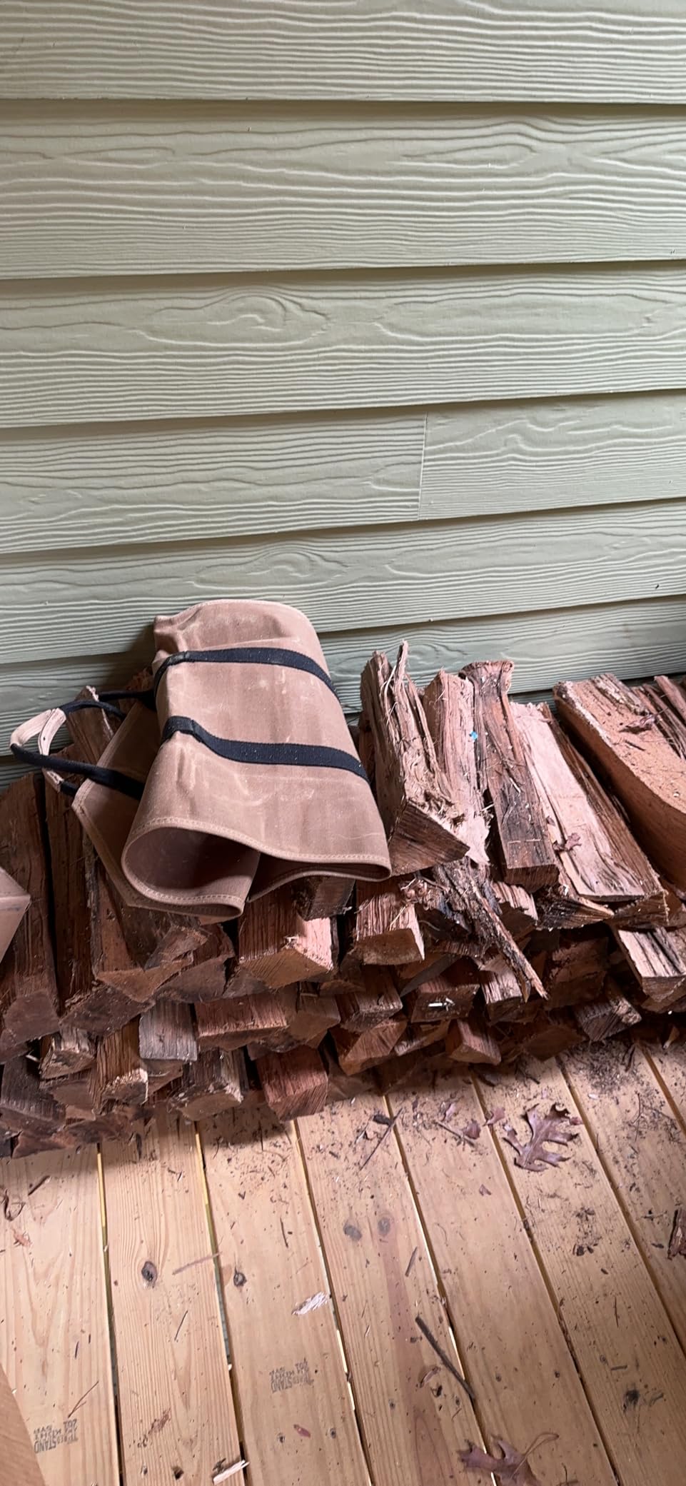 Readywares Firewood Carrier - Camping Waxed Canvas Camping Log Carrier, Tan customer photo 1