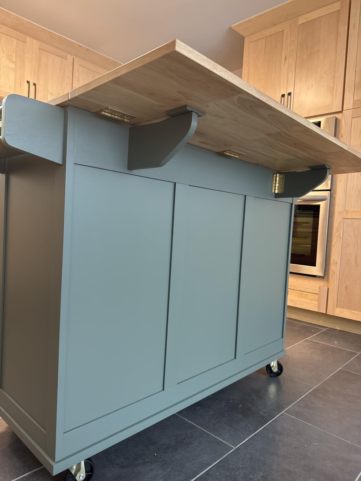 Homestyles Dolly Madison Black Mobile Kitchen Island Cart with Wood Drop Leaf Breakfast Bar customer photo 1