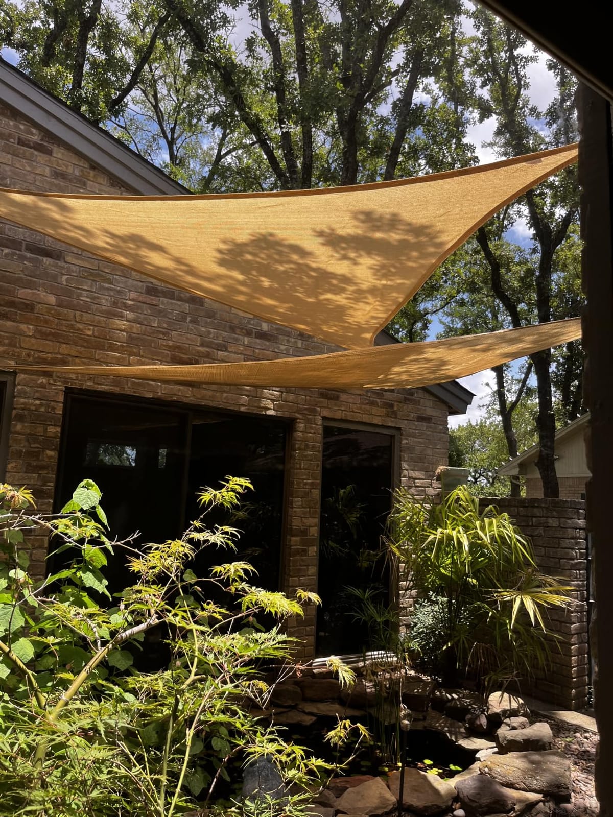 Shade&Beyond 16'X16'X16' Sun Shade Sail Sand Triangle | 95% UV Block, Curved Edge, Permeable Canopy customer photo 2
