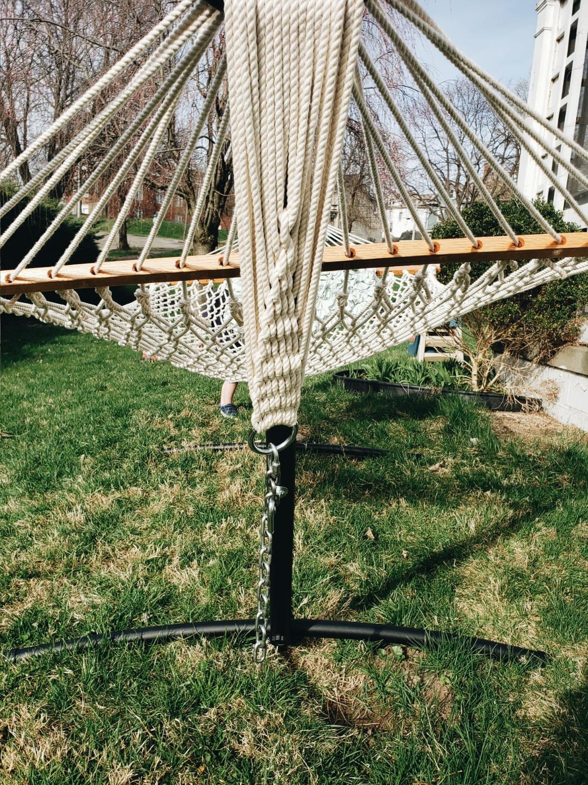 FDW Portable Hammock Double Stand | No Hammock | Sturdy Steel Construction | 400lbs Max Load | Height Adjustable | Double Stand for Improved Stability | For Home, Balcony, Porch Swing, Beach customer photo 1