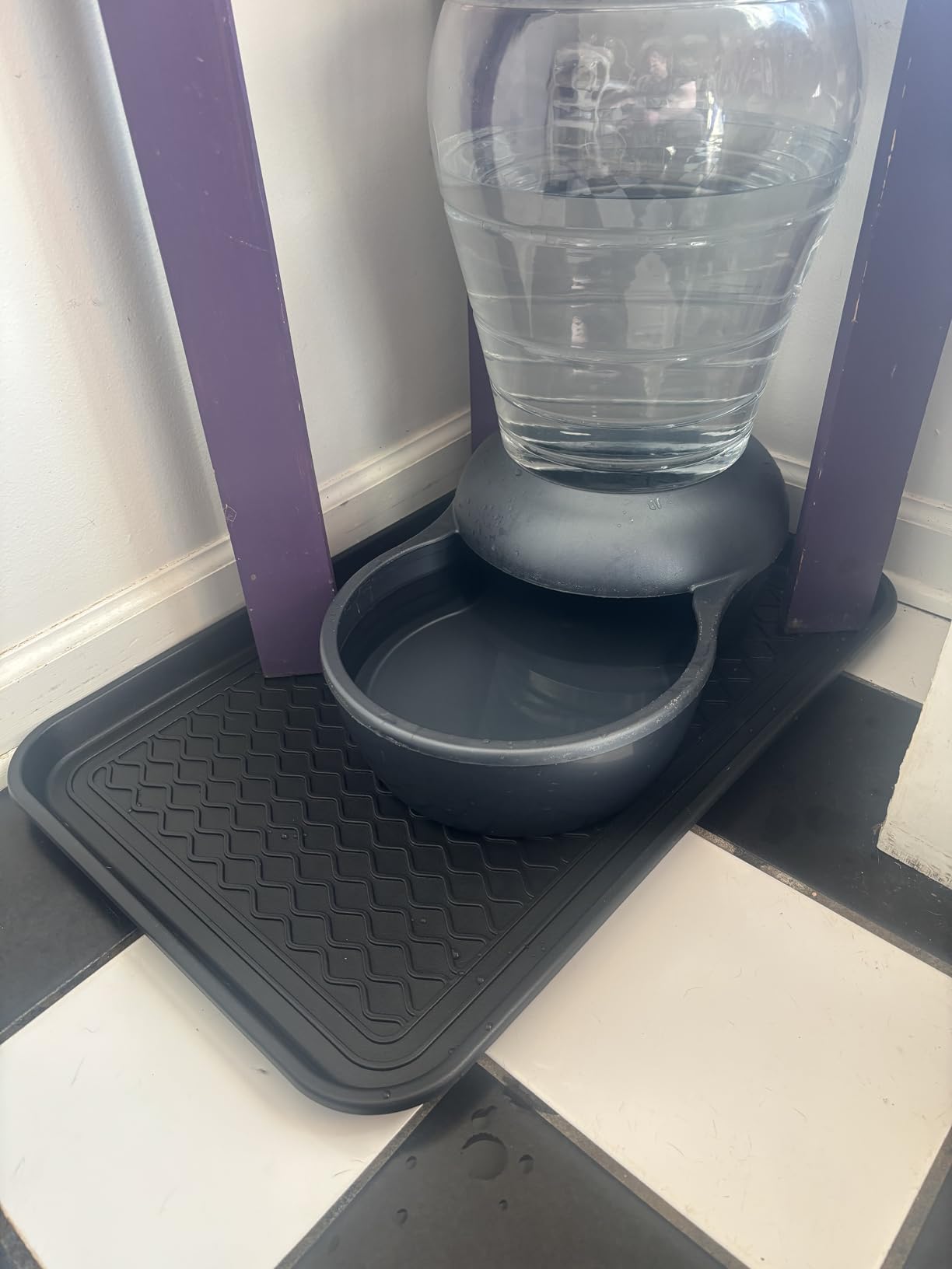 Stalwart All-Weather Outdoor or Indoor Boot Tray, Black | Weather-Resistant Hard Plastic Shoe Mat with Raised Edge for Deck, Patio, or Entryway Decor customer photo 2