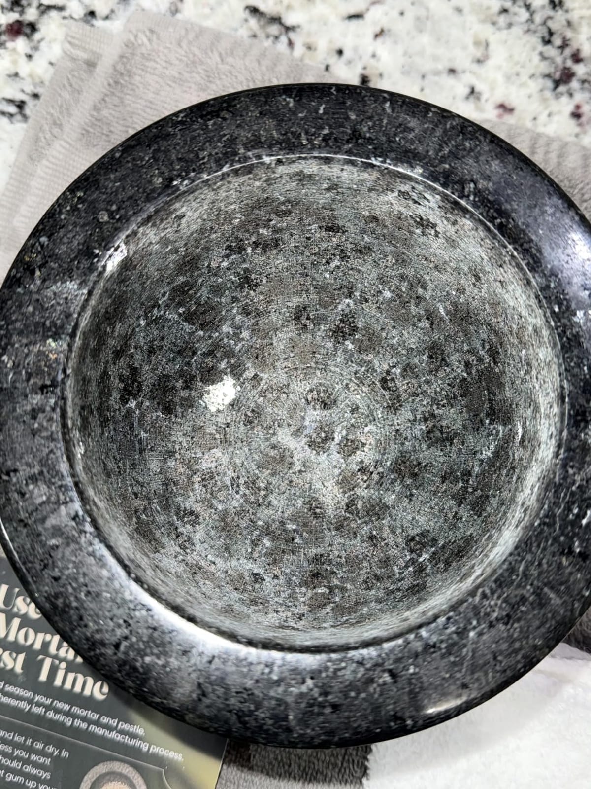 ChefSofi Mortar and Pestle Set (Gray, 2-Cups) | Unpolished Heavy Natural Granite - 6 inch customer photo 1
