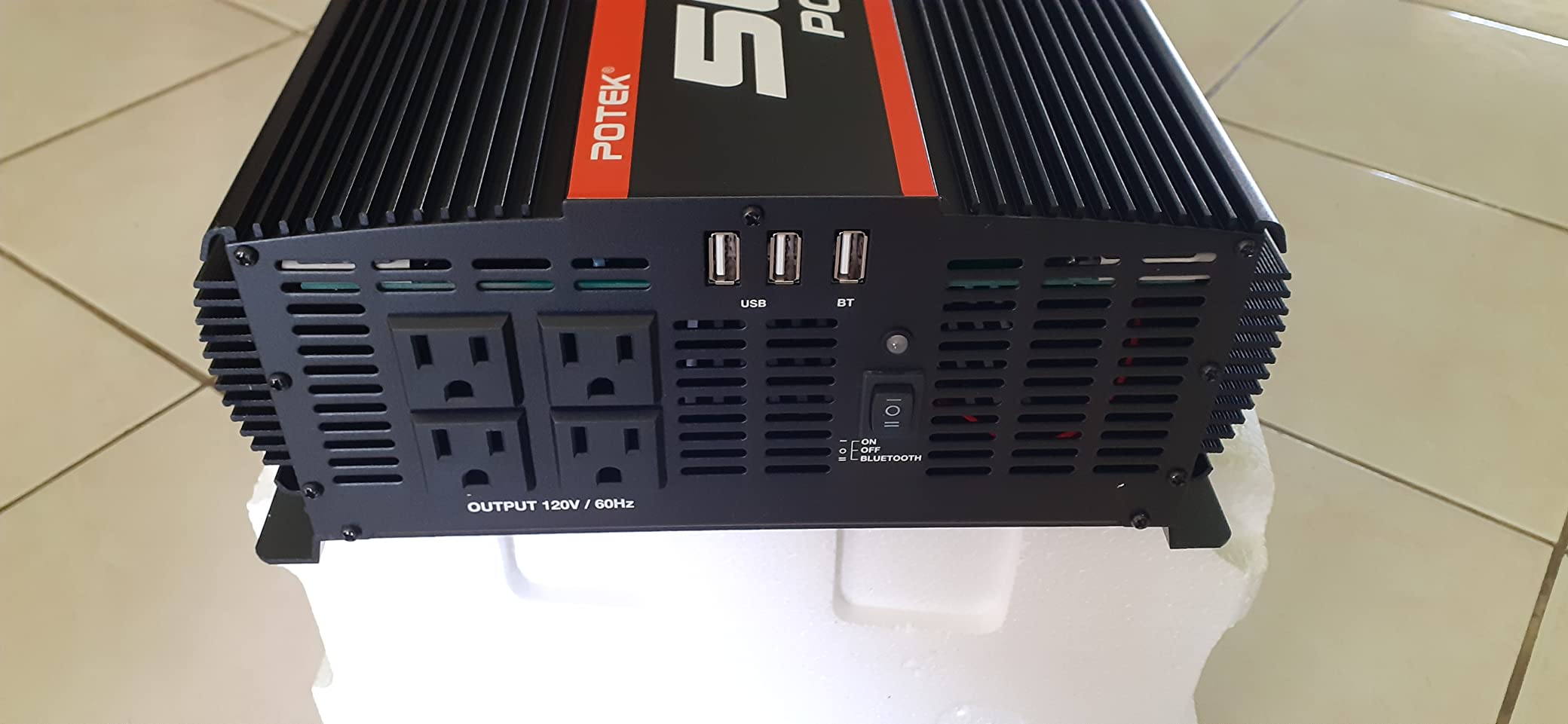POTEK 5000W Power Inverter 4 AC Outlets 12V DC to 110V AC Car Inverter with 2 USB Ports Black customer photo 1