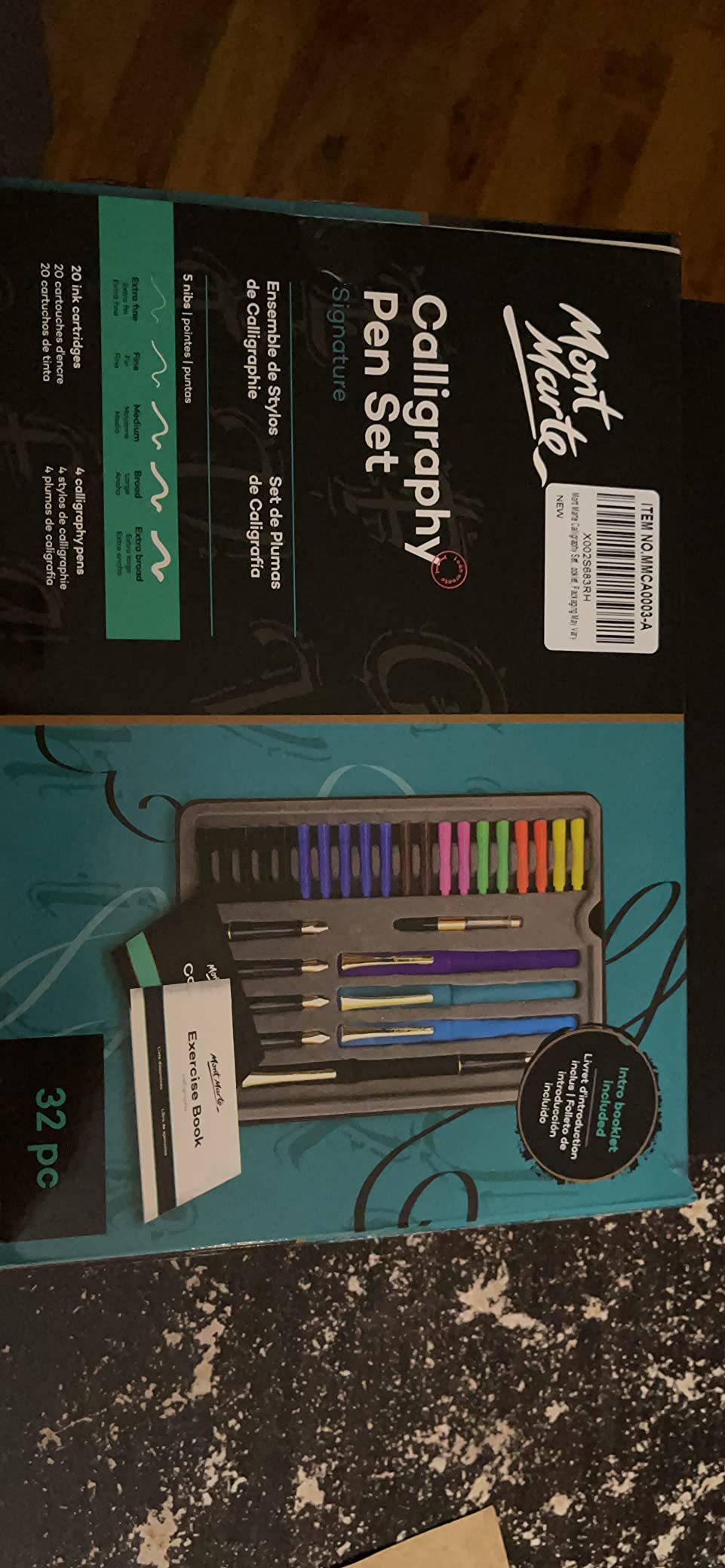 Mont Marte Calligraphy Set, 32 Piece. Includes Calligraphy Pens, Calligraphy Nibs, Ink Cartridges, Introduction Booklet and Exercise Booklet, Packaging May Vary customer photo 1