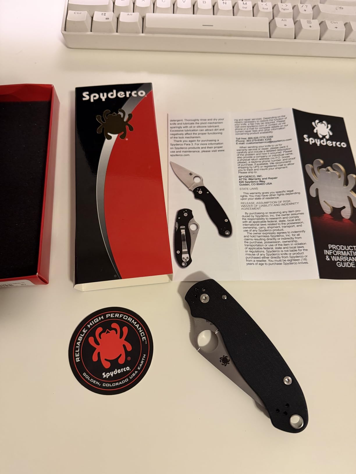 Spyderco Para 3 Folding Pocket Knife, PlainEdge | 7.2