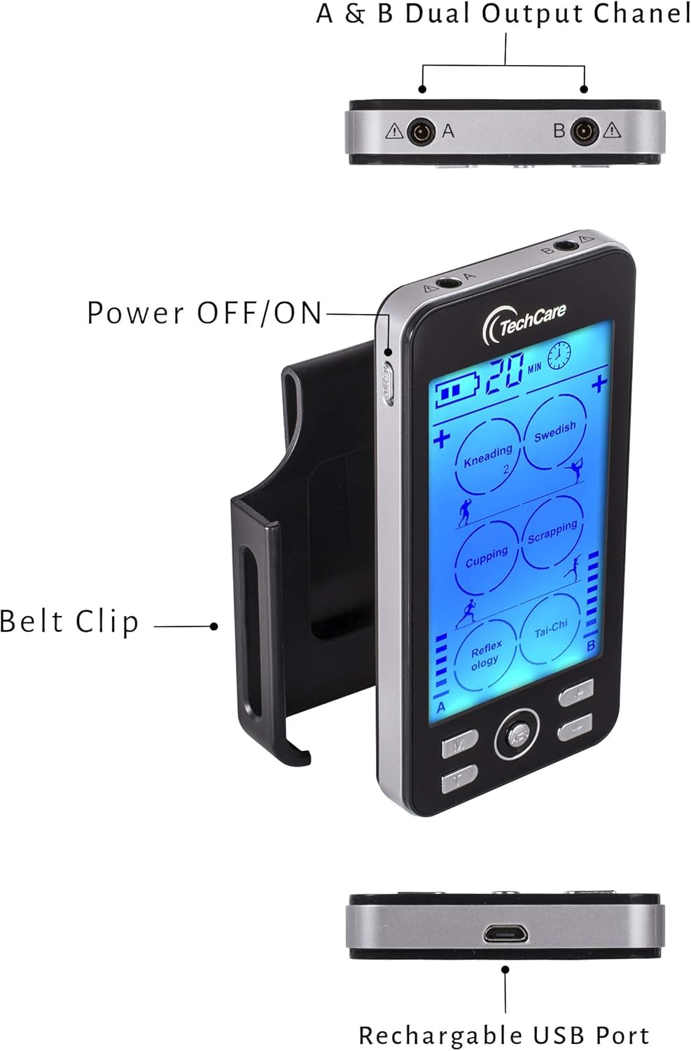 Rechargeable TENS EMS Muscle Stimulator, Dual Channel Electric Pulse Massager for Back & Neck Muscle Recovery and Pain Relief customer photo 1