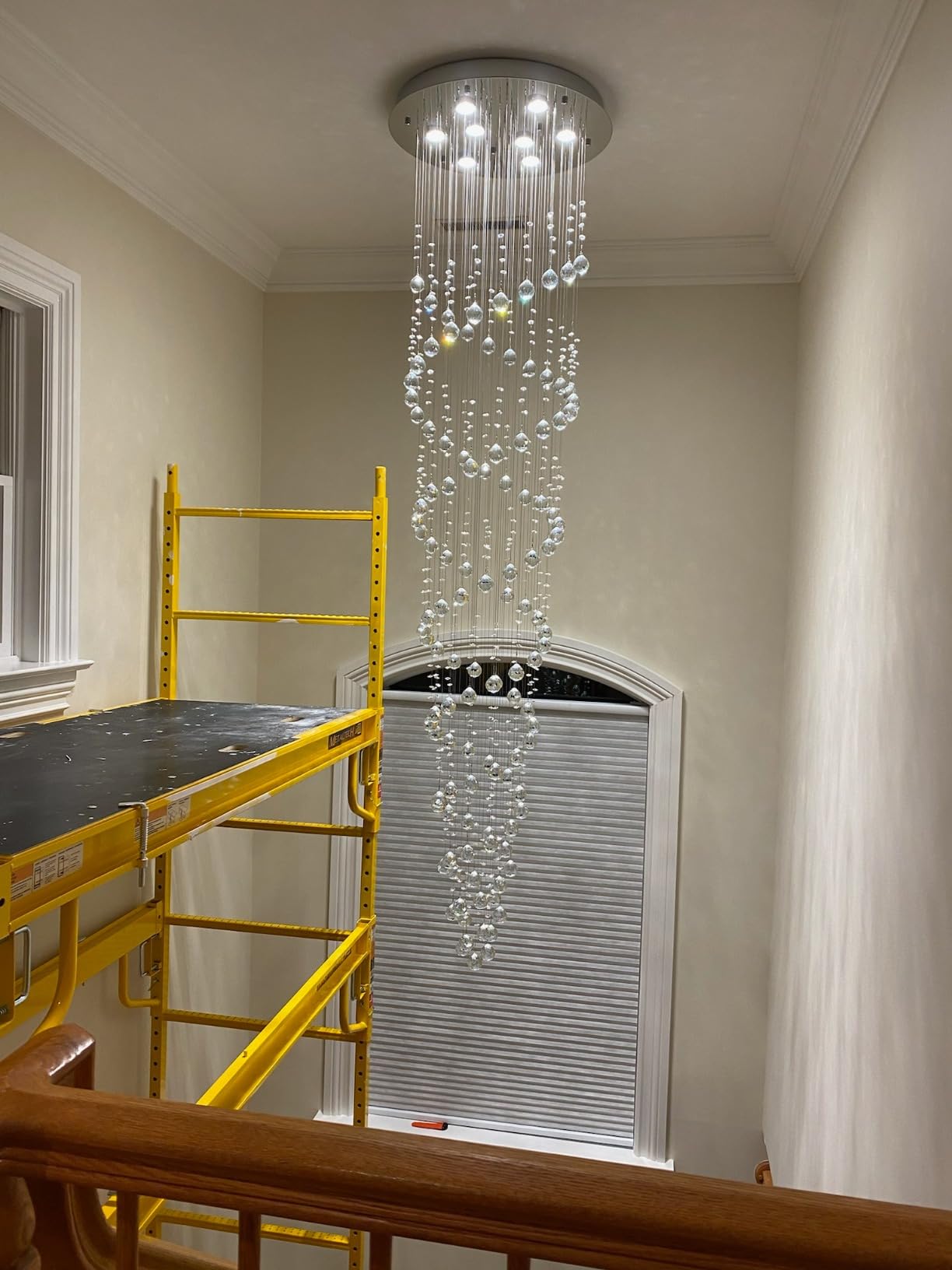 Saint Mossi 7-Lights Crystal Chandelier for High Ceiling, Modern Large Lighting Fixture, Raindrop Ceiling Light, Crystal Light Modern Flush Mount Ceiling Light Fixture,H58 X D20 customer photo 2