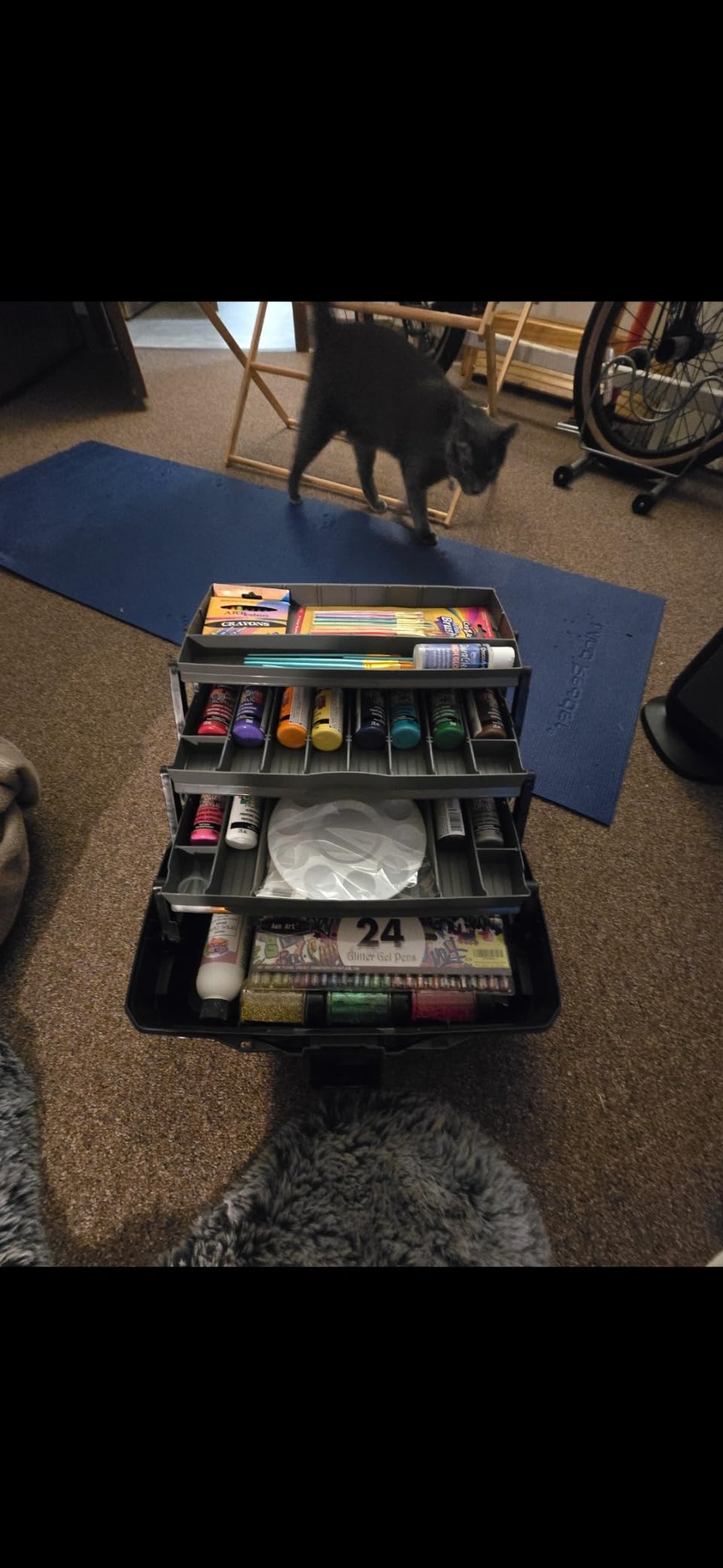 ArtBin 3-Tray Art Supply Box Versatile Organizer for Brushes, Paints, Stamps, and More - Durable Hard Plastic, Secure Closure, Portable with Top Trays and Dividers customer photo 1
