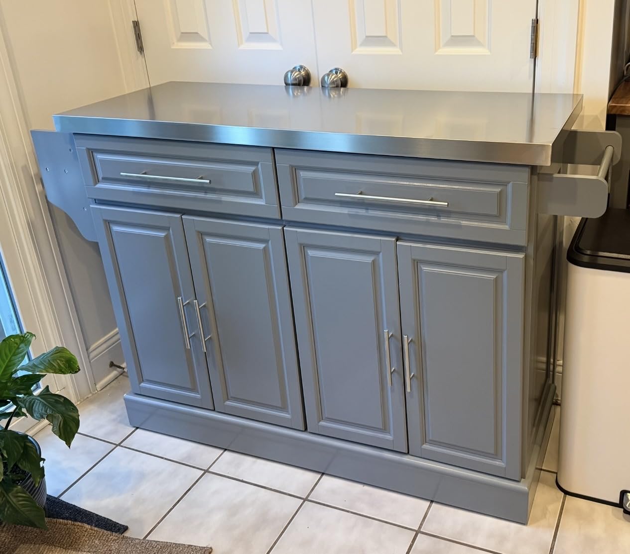 HOMCOM Rolling Kitchen Island Cart with 47