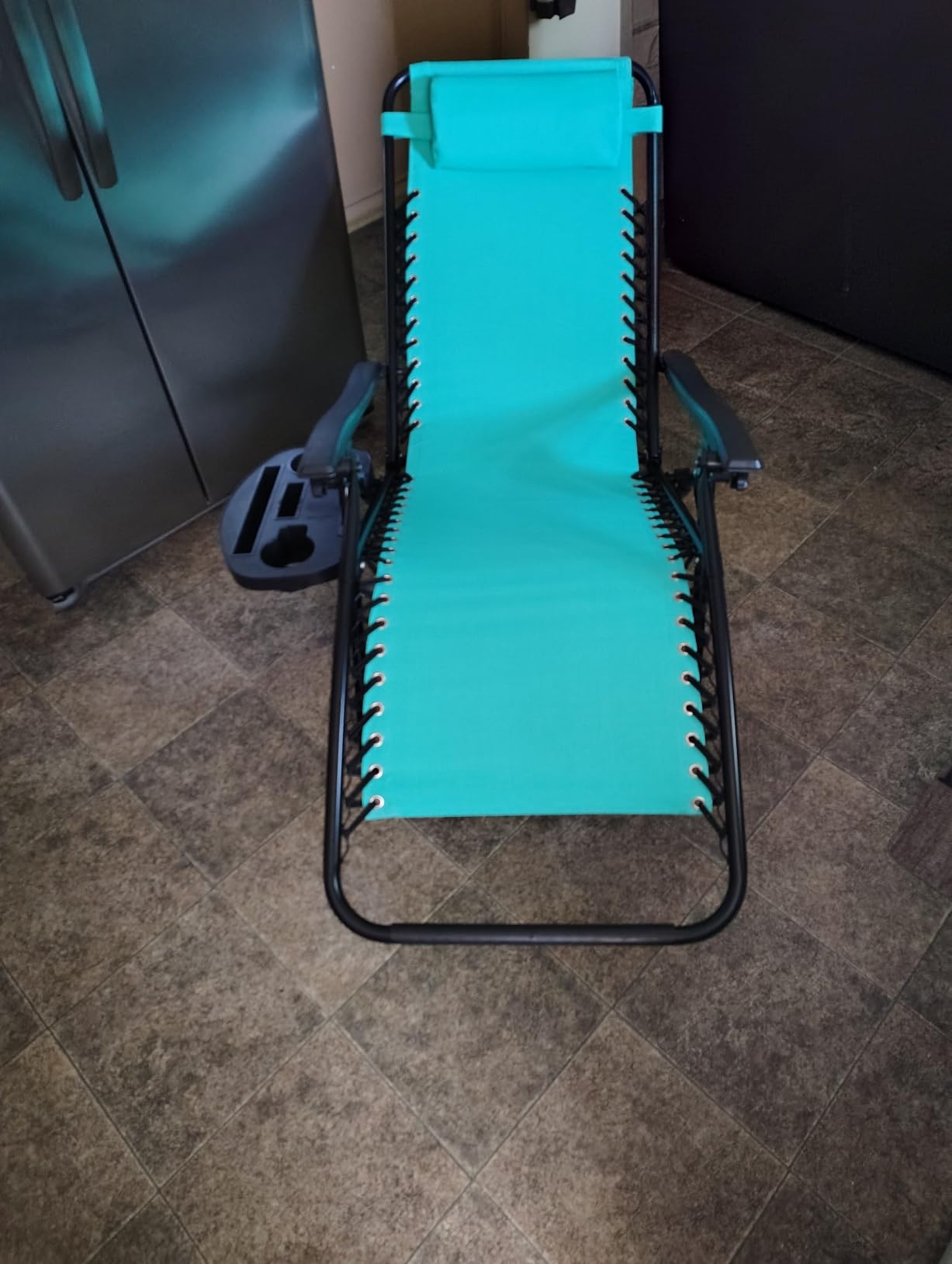 Best Choice Products Set of 2 Adjustable Steel Mesh Zero Gravity Lounge Chair Recliners w/Pillows and Cup Holder Trays - Gray customer photo 2