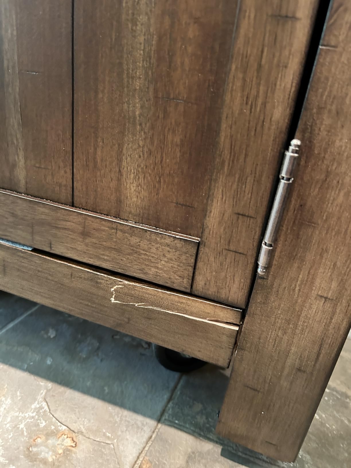Signature Design by Ashley Dining Server Buffet Cabinet, Grayish Brown | Rustic 56-in sideboard, 4 cabinets, 2 dovetail drawers including felt lined drawers for protection, Moriville Series customer photo 1