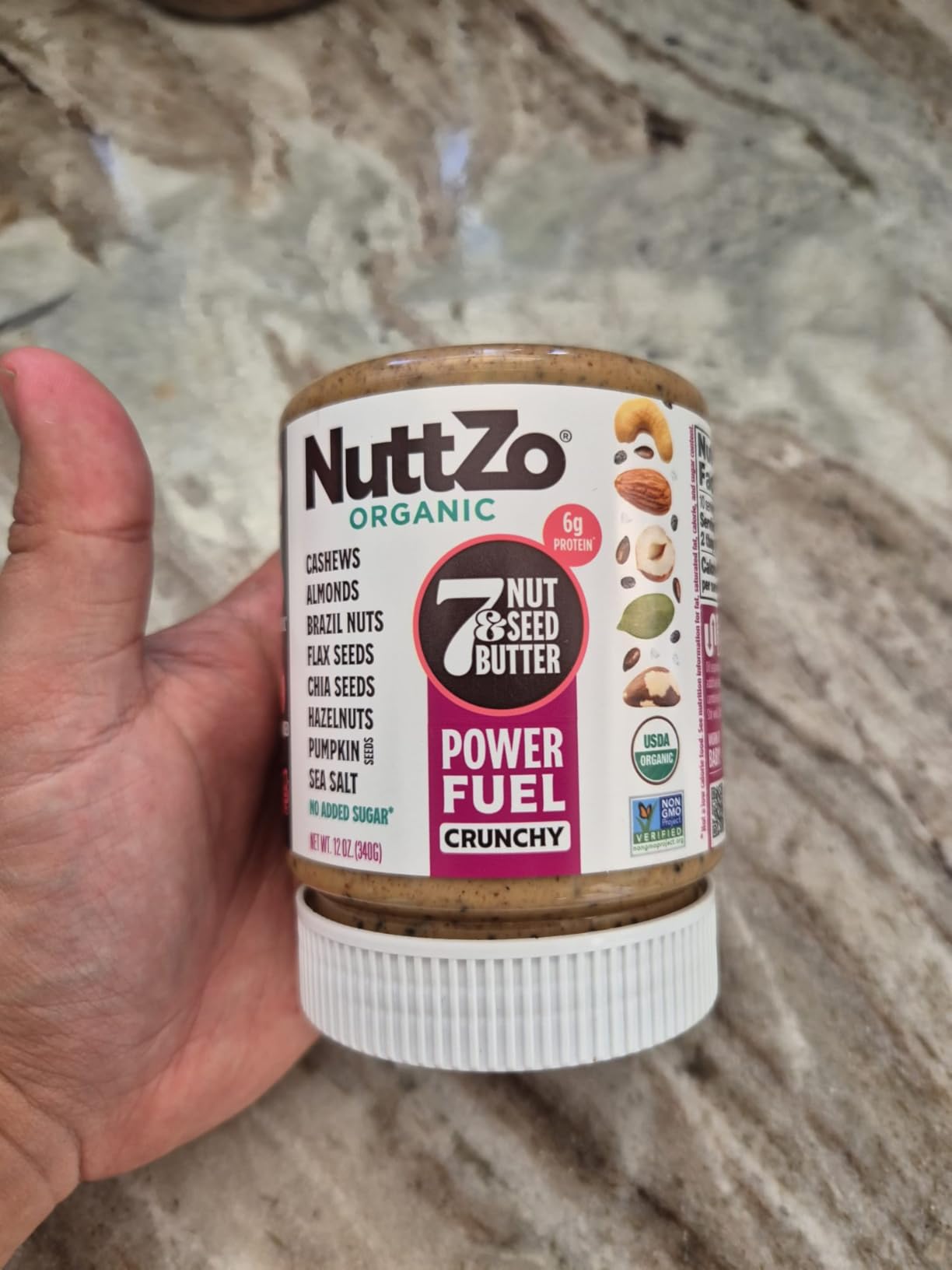 NuttZo Organic Power Fuel 7 Nuts and Seeds Butter, Smooth, Paleo and Keto Friendly, Peanut and Gluten Free, Vegan, Kosher, No Added Sugar or Oil, 12 oz Jar customer photo 1