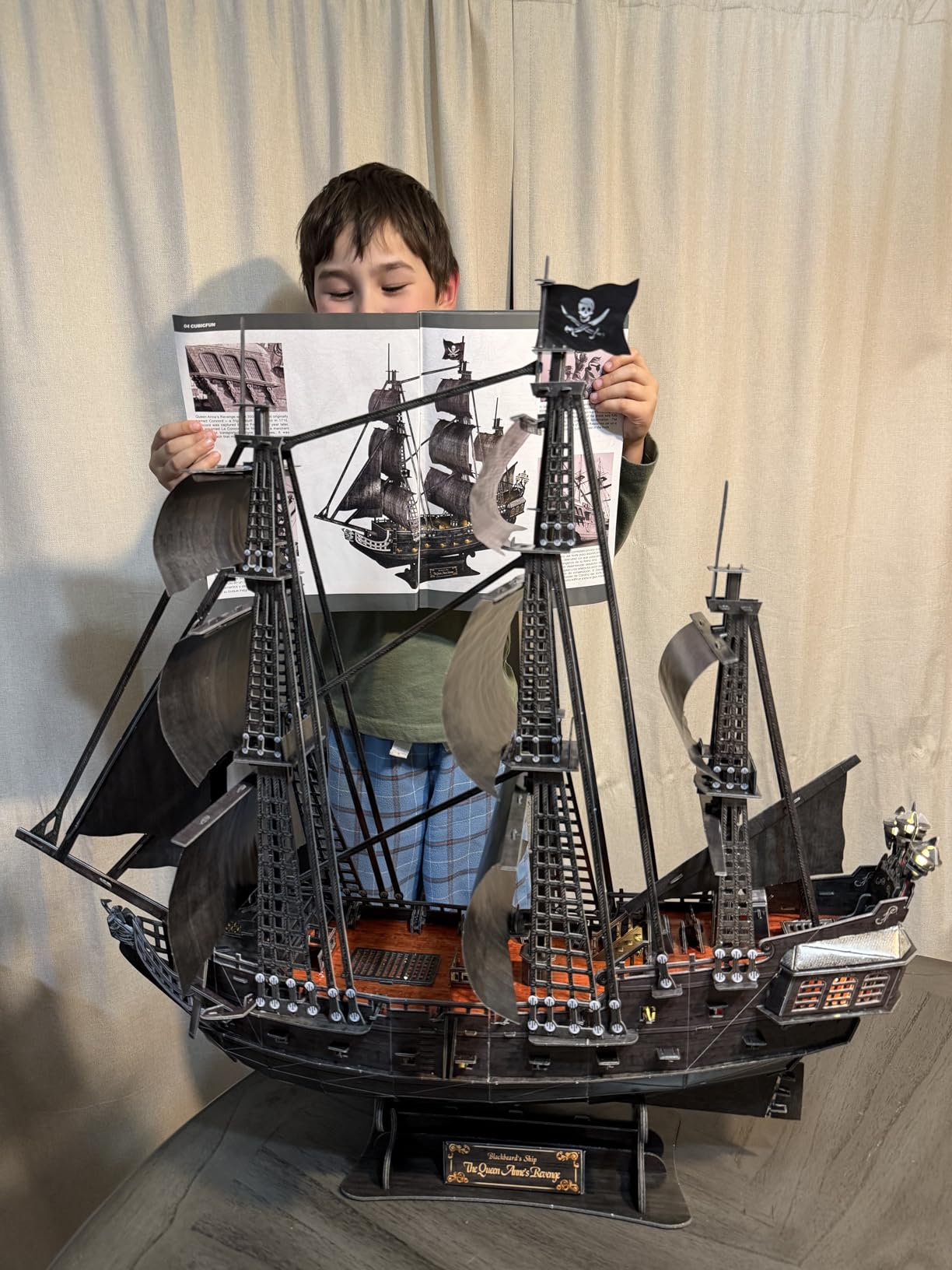 CubicFun 3D Puzzles for Adults Home Decor Pirate Ship Gifts for Men Women Model Kits Brain Teaser Gifts for mom,Queen Anne's Revenge 340 Pcs customer photo 1