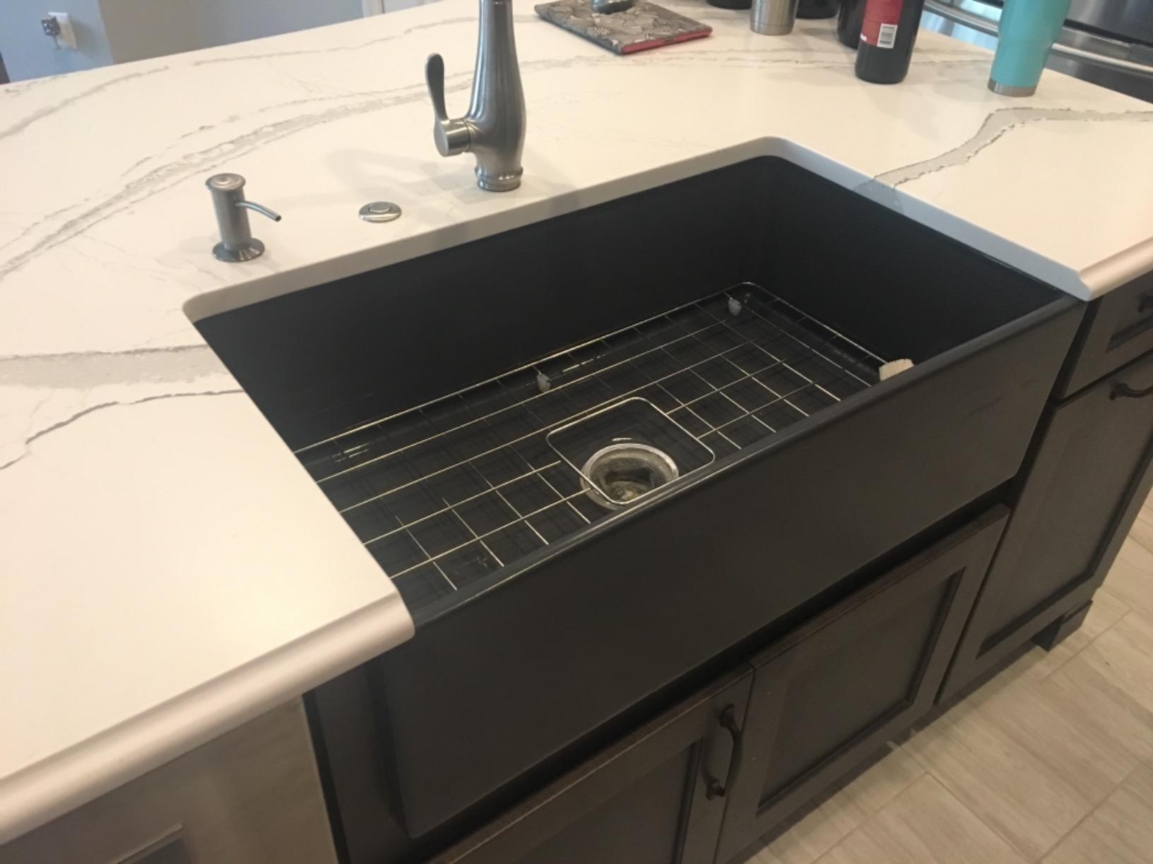 BOCCHI Contempo Farmhouse Apron Front Fireclay 27 in. Single Bowl Kitchen Sink with Protective Bottom Grid and Strainer in White customer photo 1